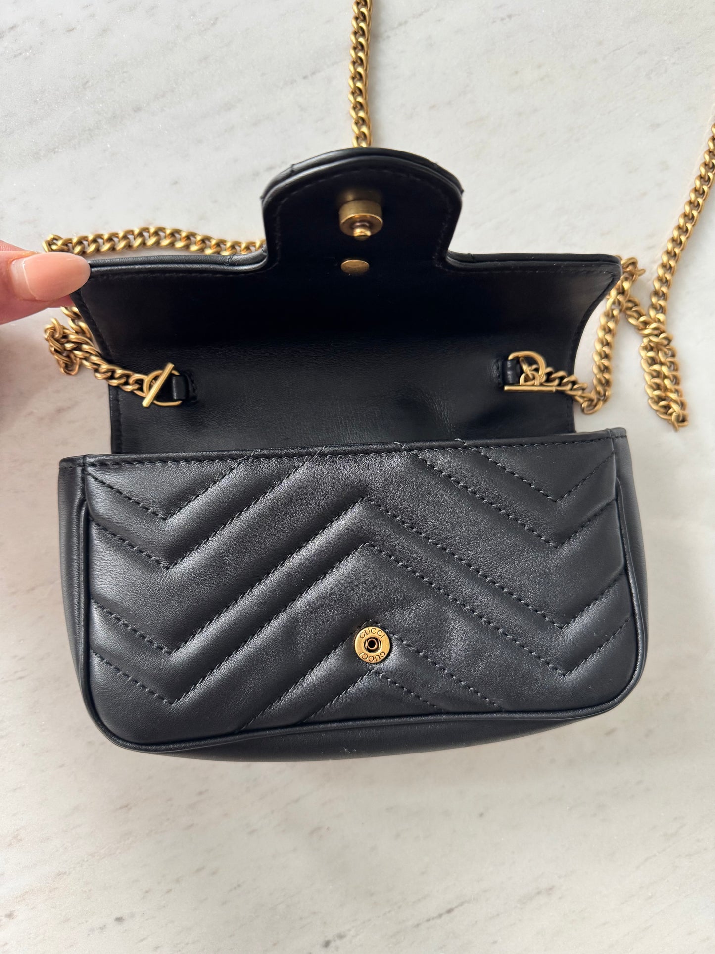 Gucci marmont super mini black