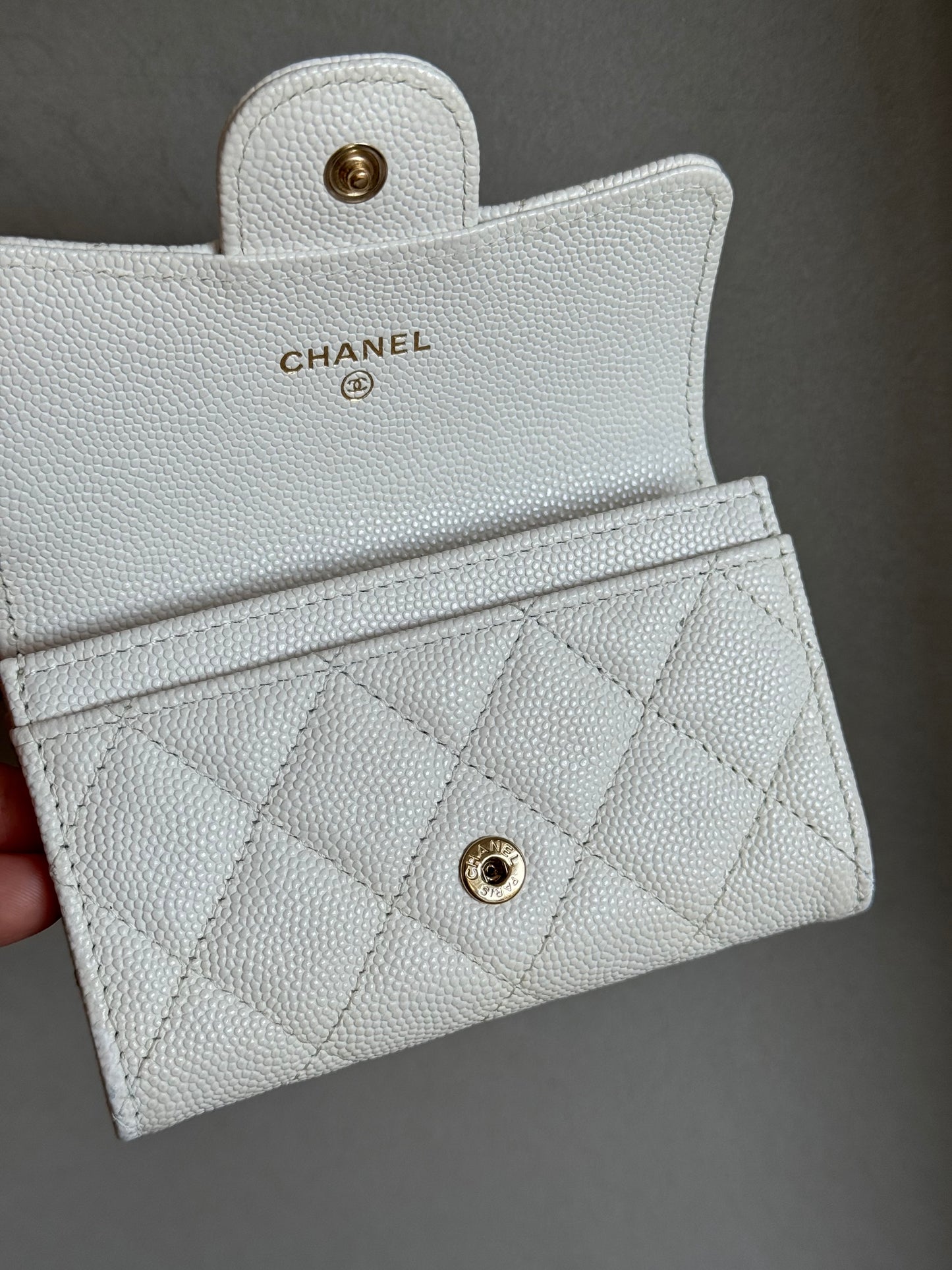 Chanel caviar small flap card holder wallet
