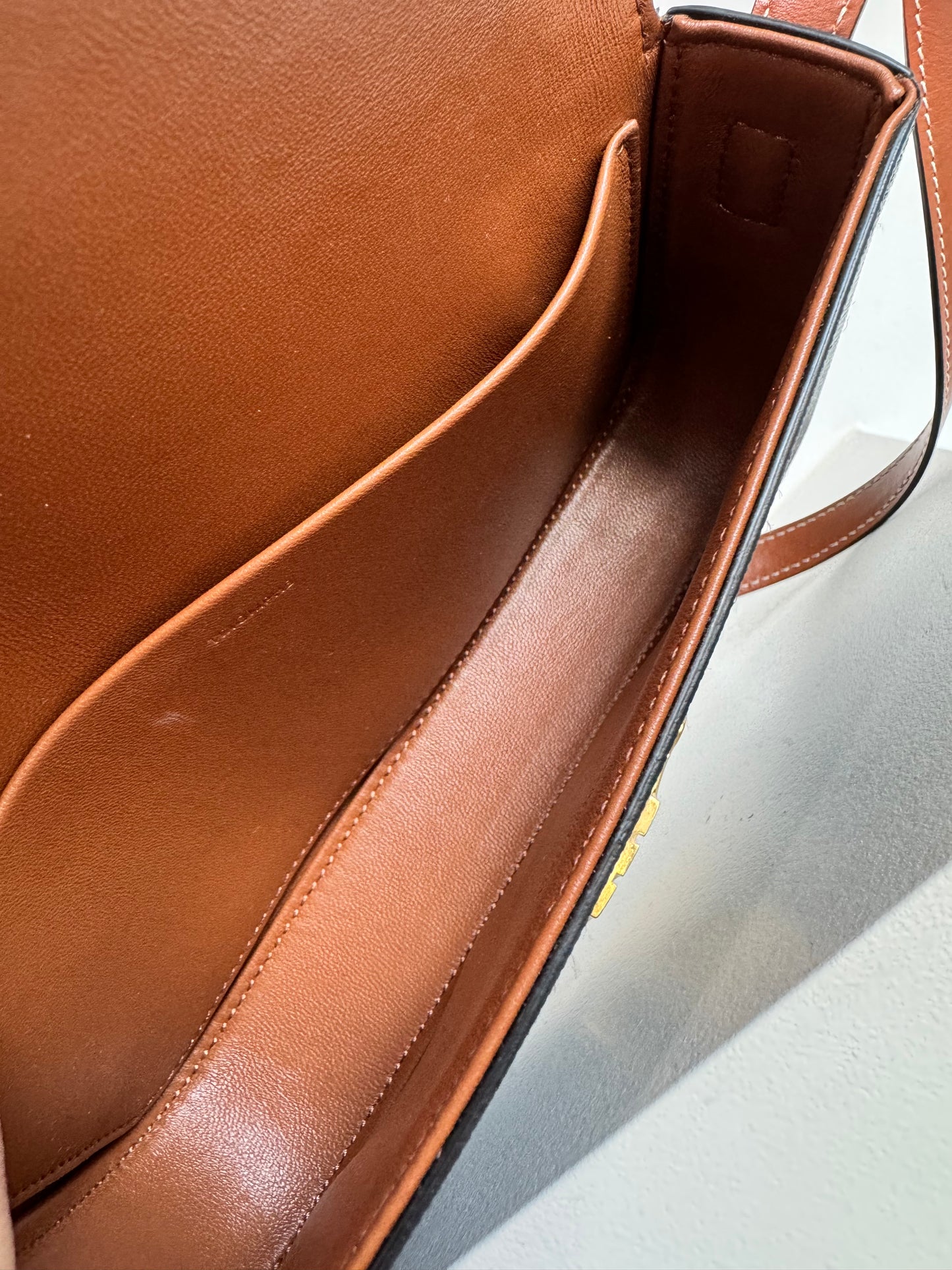 Celine Claude in Triomphe Canvas & Calfskin shoulder bag