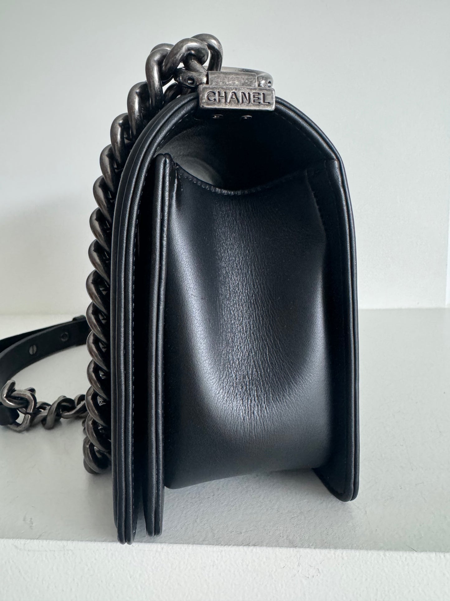 Chanel quilted old medium boy bag