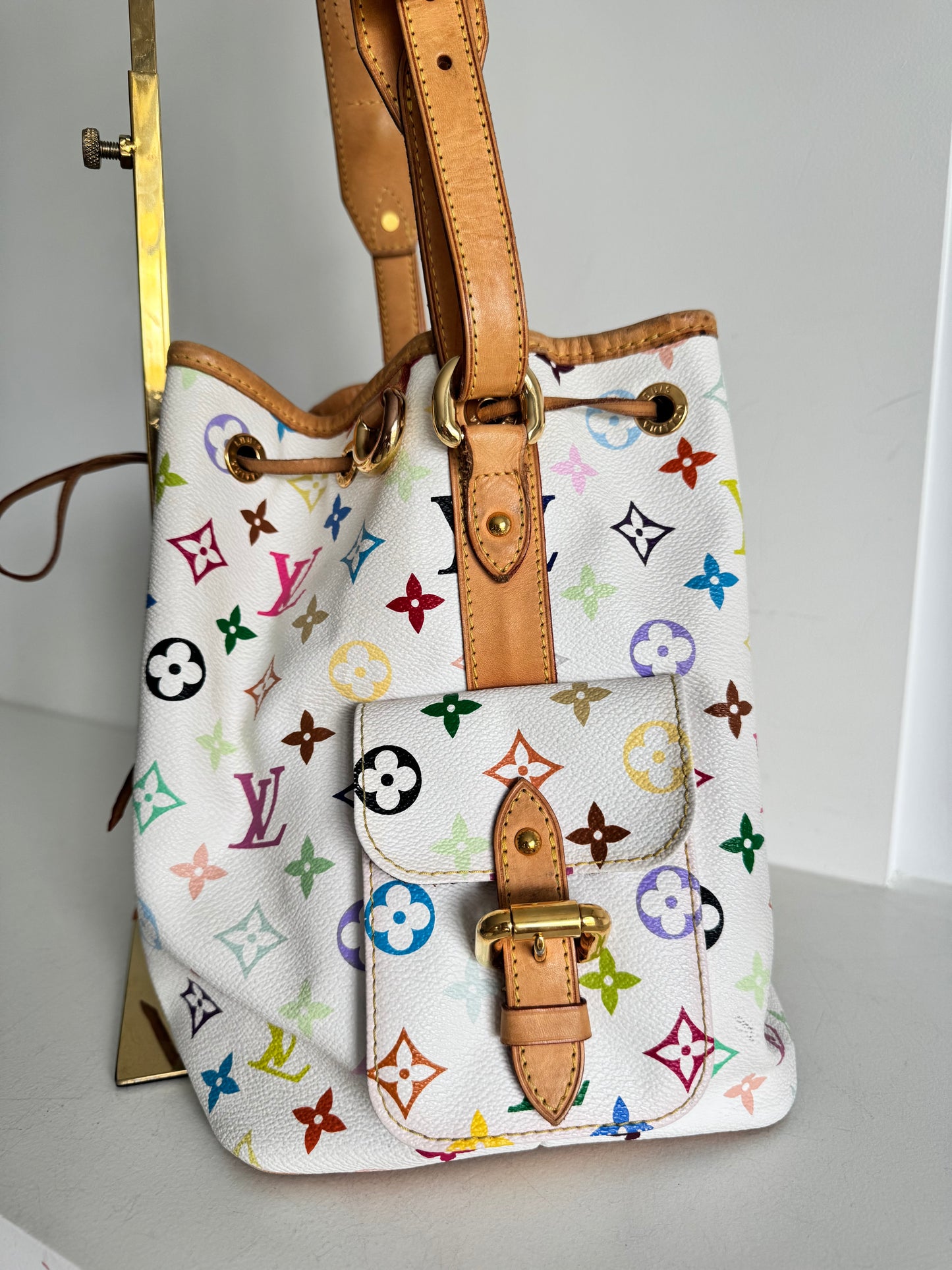 Louis Vuitton x Takashi Murakami White Monogram Multicolore Petit Noé