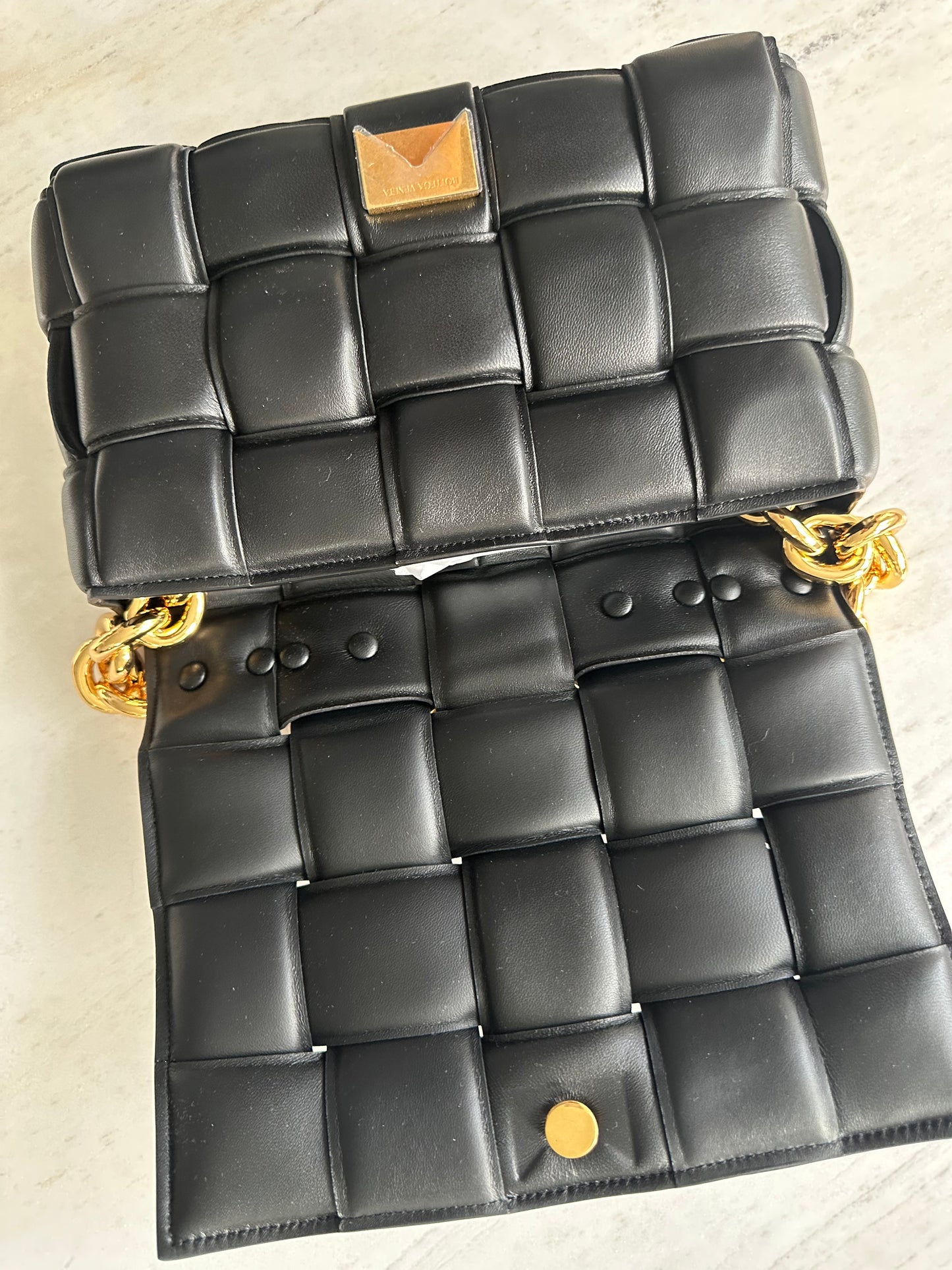 Bottega Veneta Padded chain cassette bag, black
