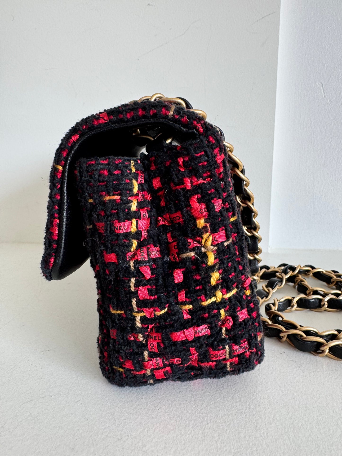 Chanel Mini Rectangular Flap Bag in multi-color tweed