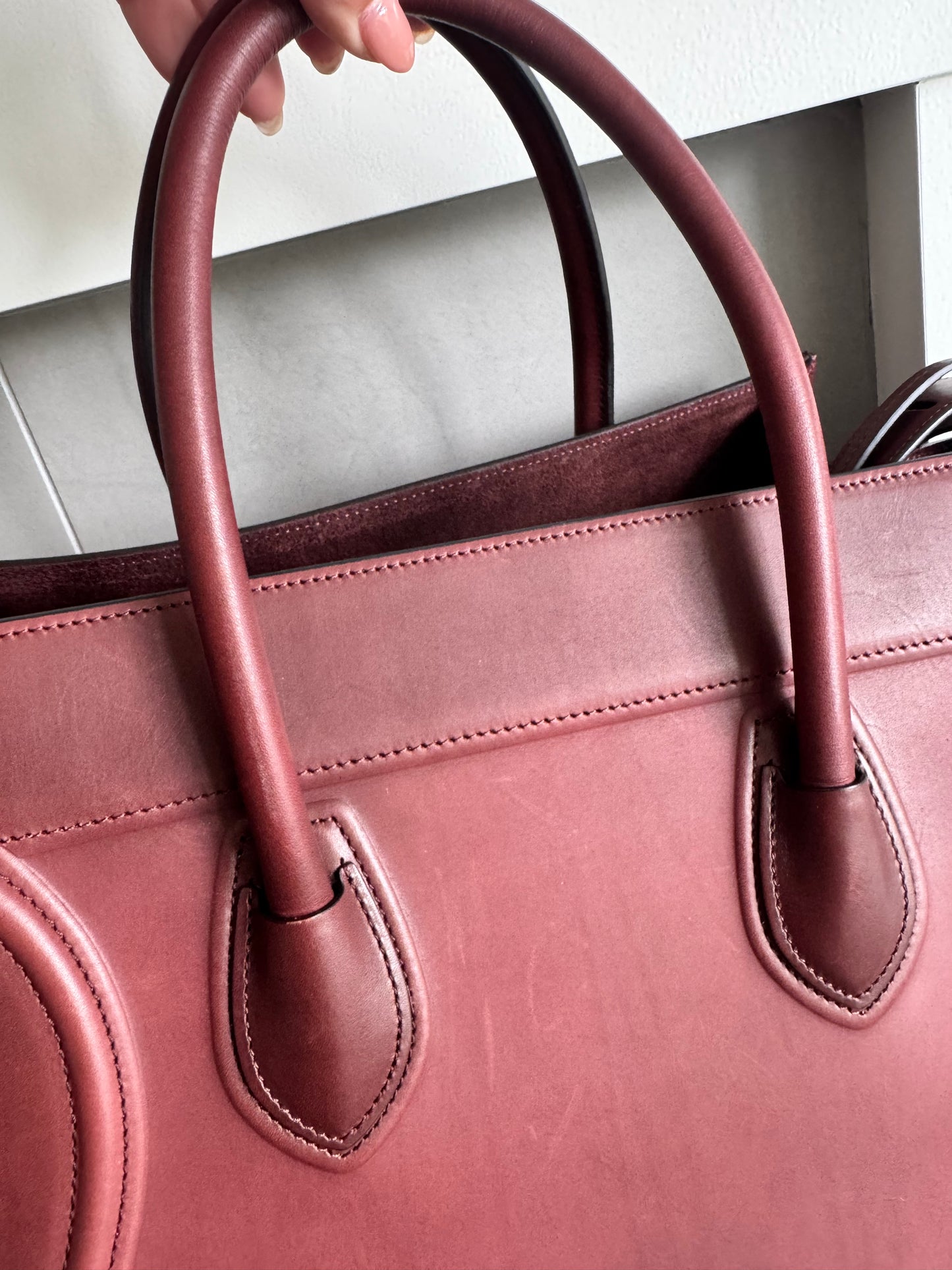 Celine medium phantom luggage bag, burgundy