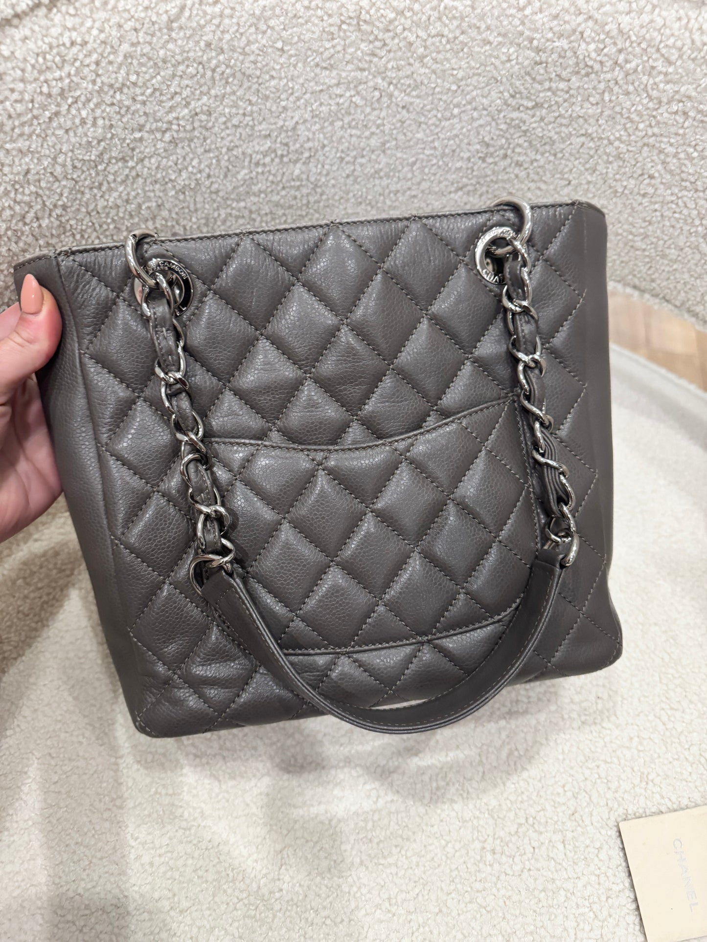 Chanel Grey Caviar PST Tote Bag
