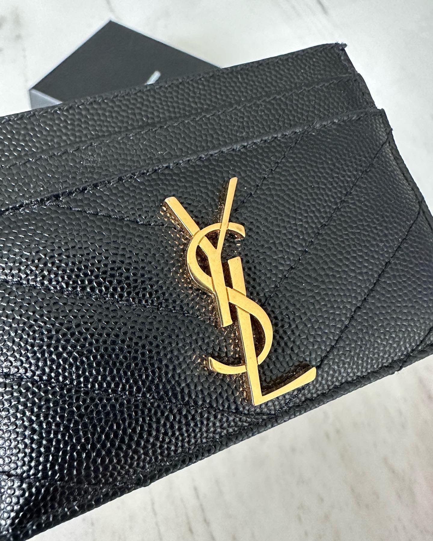 Saint Laurent Cassandre Quilted Cardholder