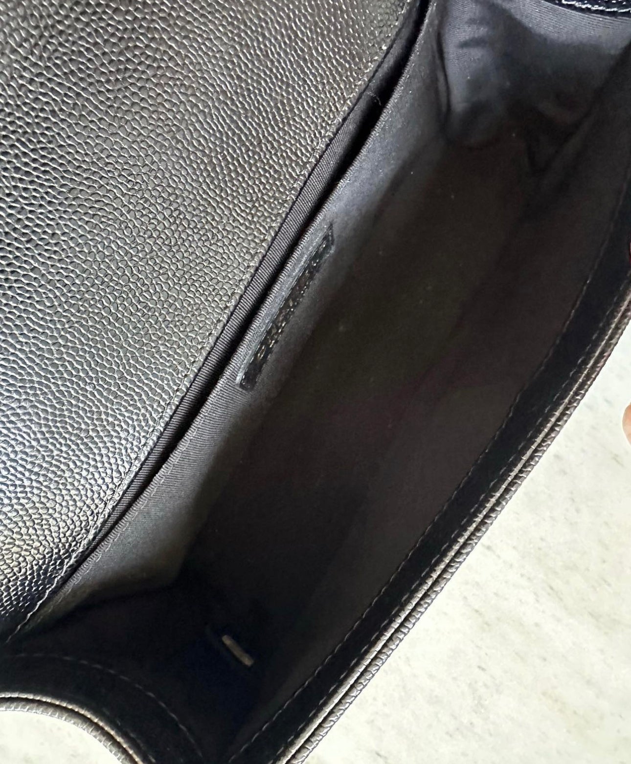 Chanel Black Chevron Medium Boy Bag Caviar Leather Matt Gold Hardware