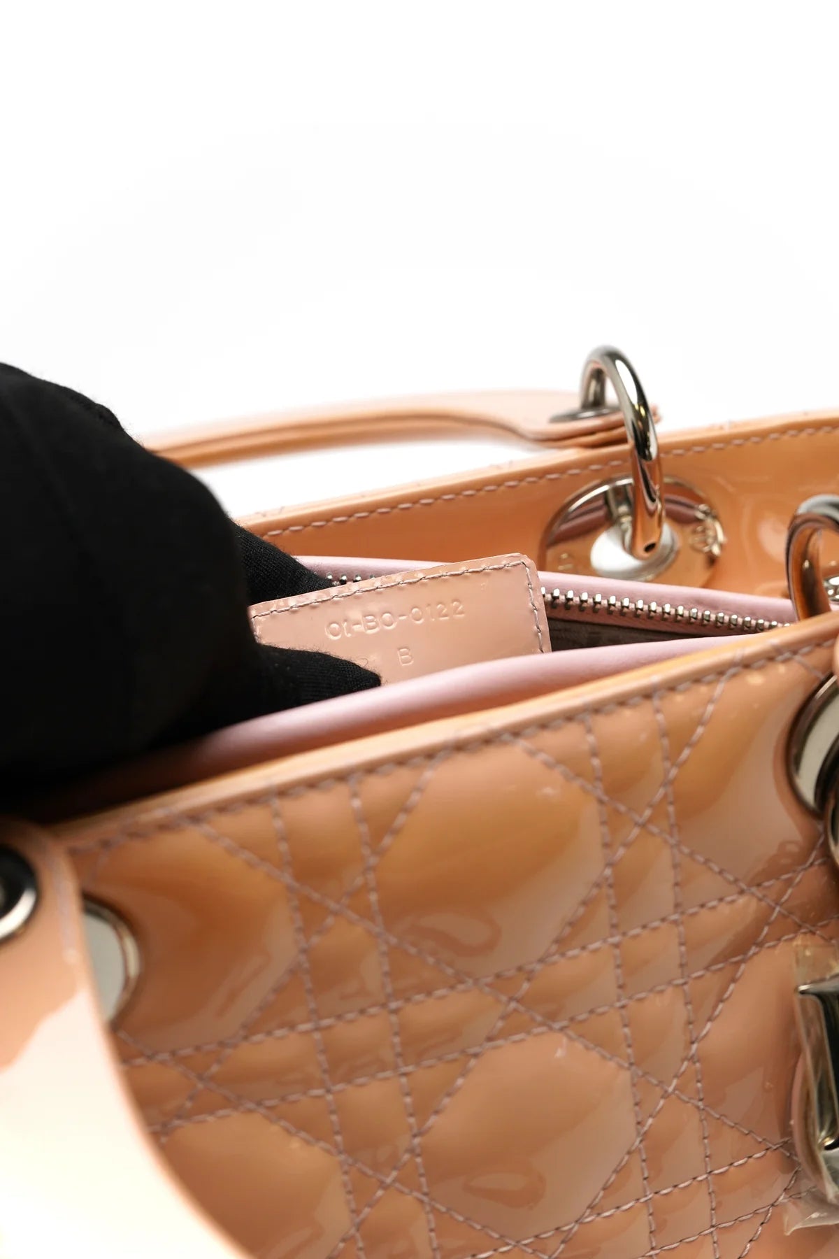 Christian Dior Patent Cannage Medium Lady Dior Rose Clair