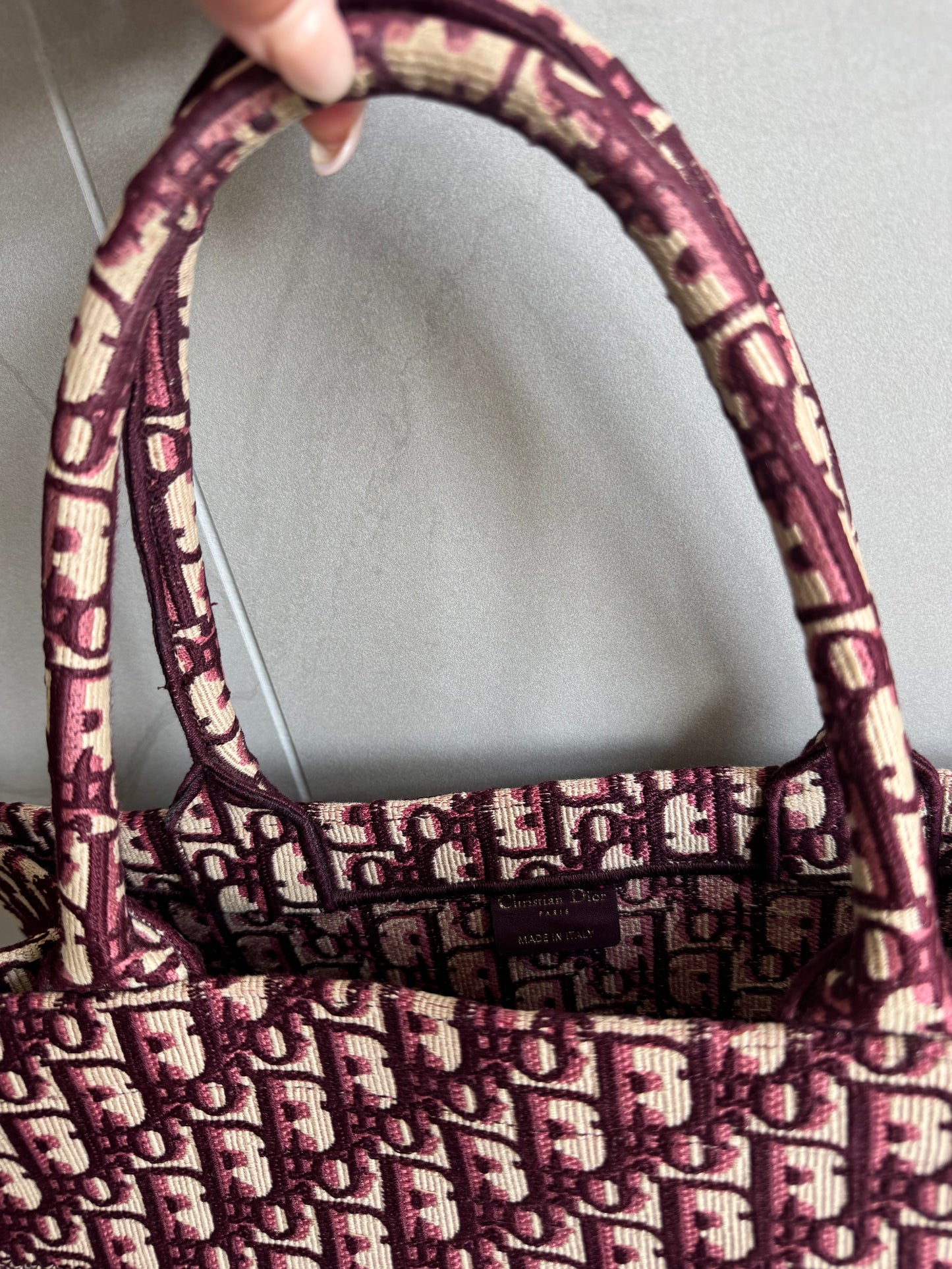 Christian Dior Burgundy Book Tote Medium