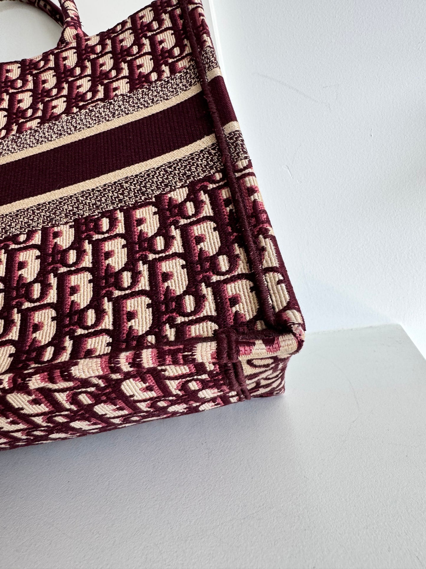 Christian Dior Burgundy Book Tote Medium
