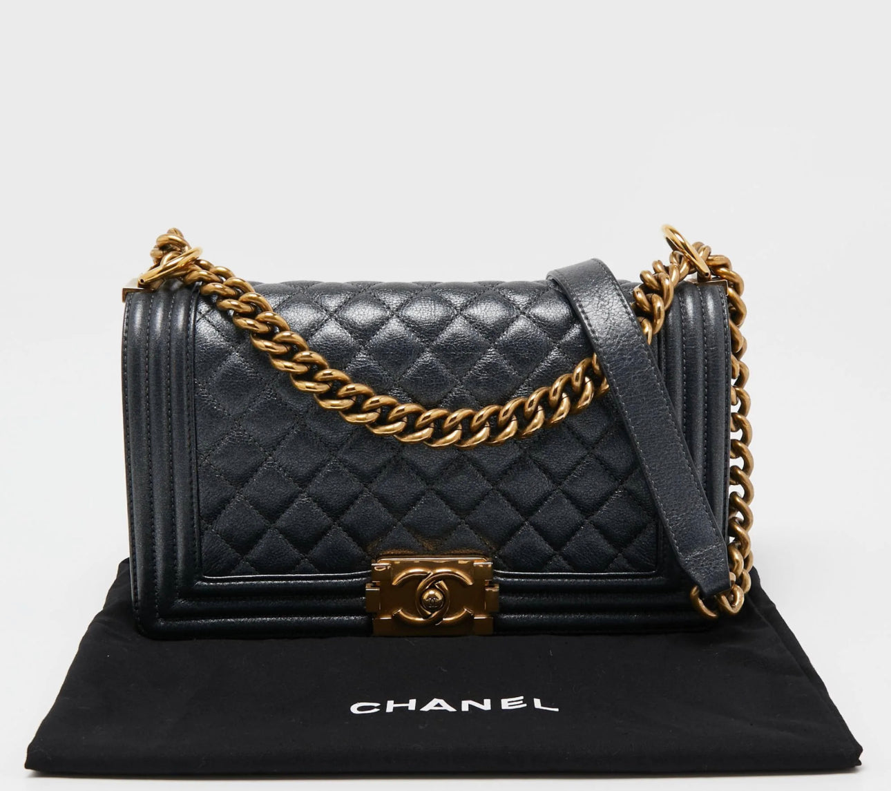 Chanel Dark Grey Iridescent old medium Boy Bag