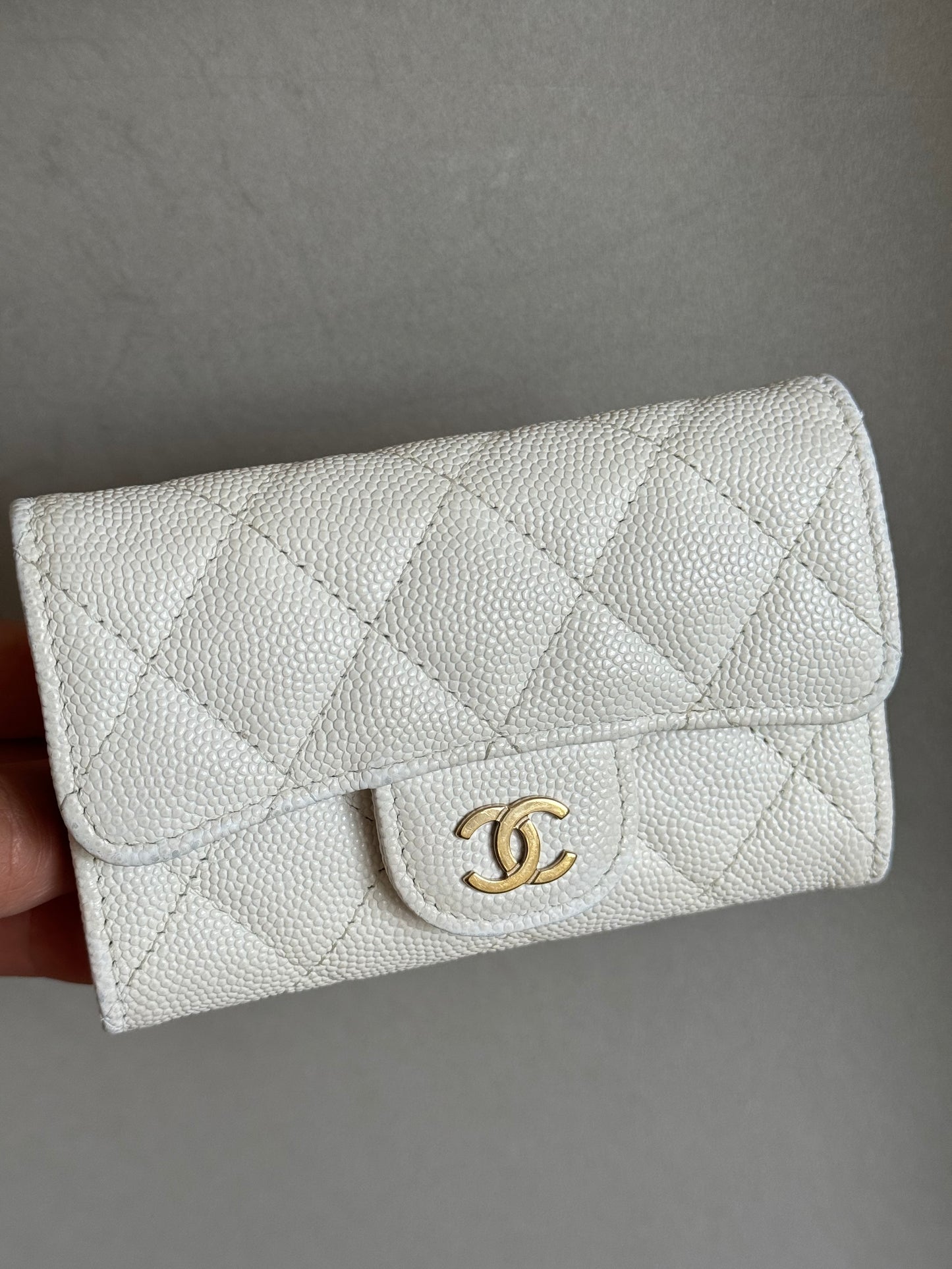 Chanel caviar small flap card holder wallet