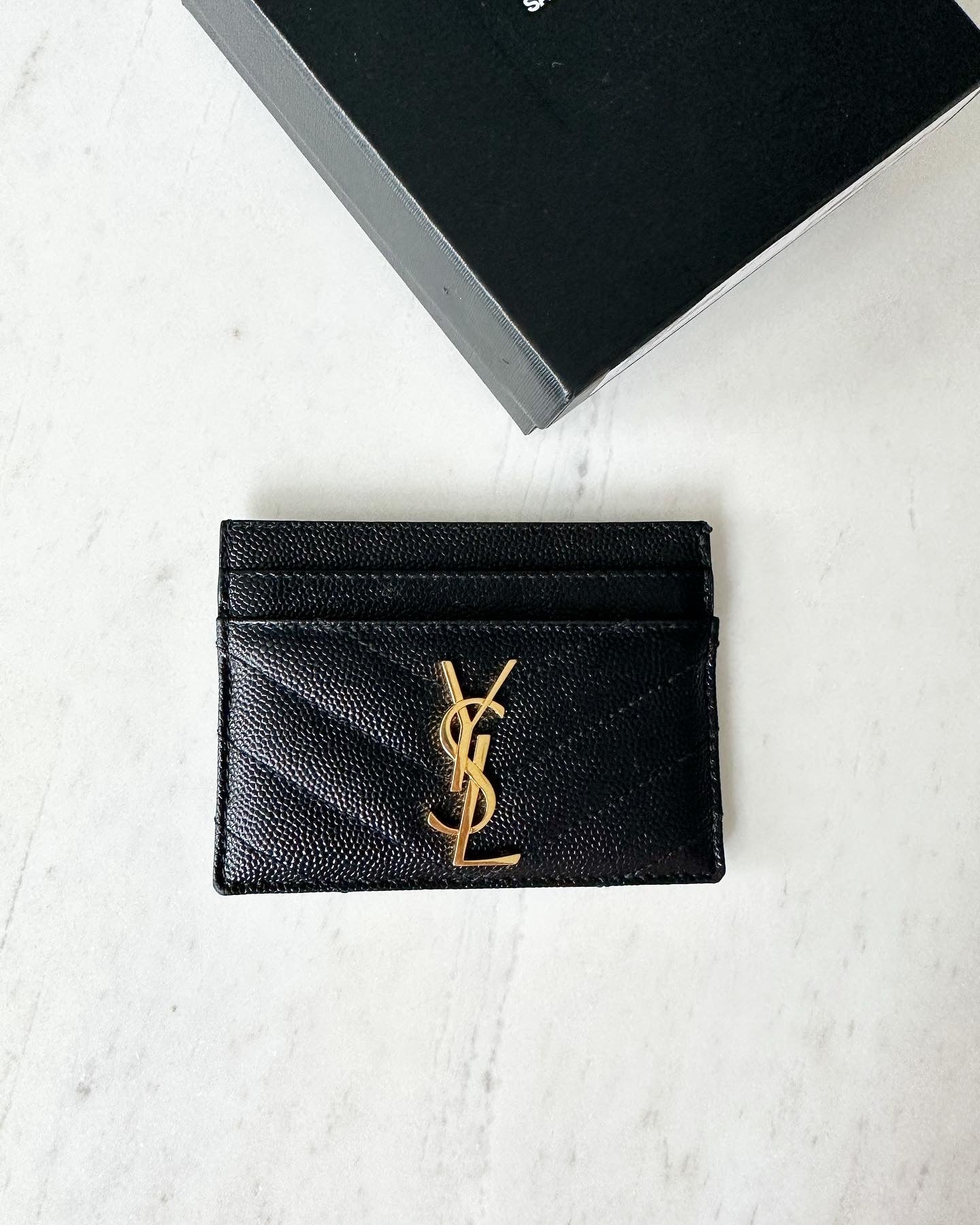 Saint Laurent Cassandre Quilted Cardholder
