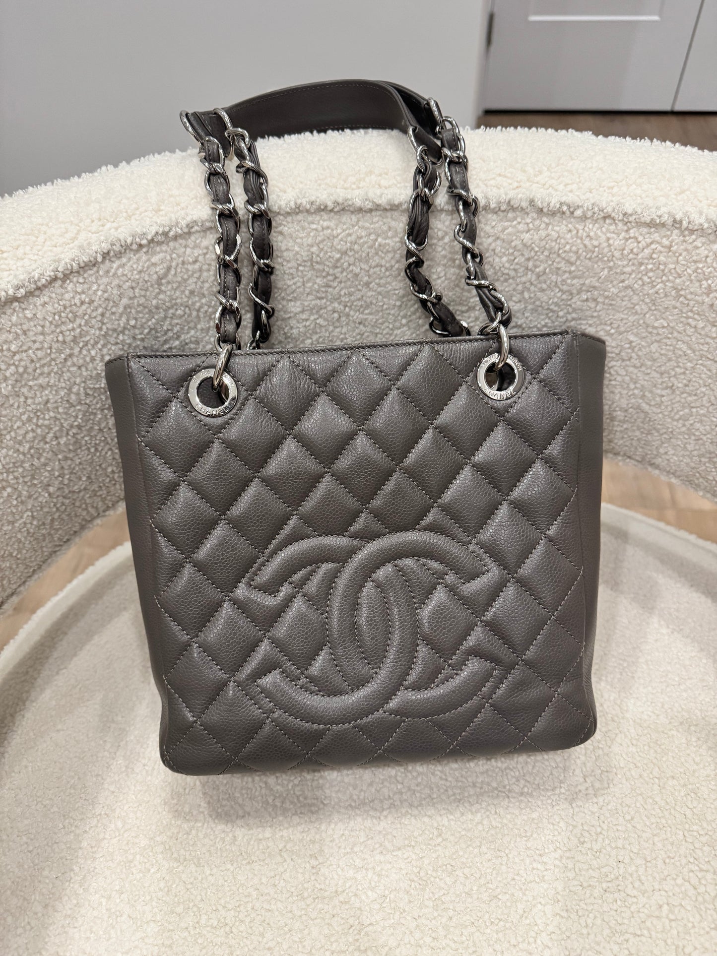 Chanel Grey Caviar PST Tote Bag