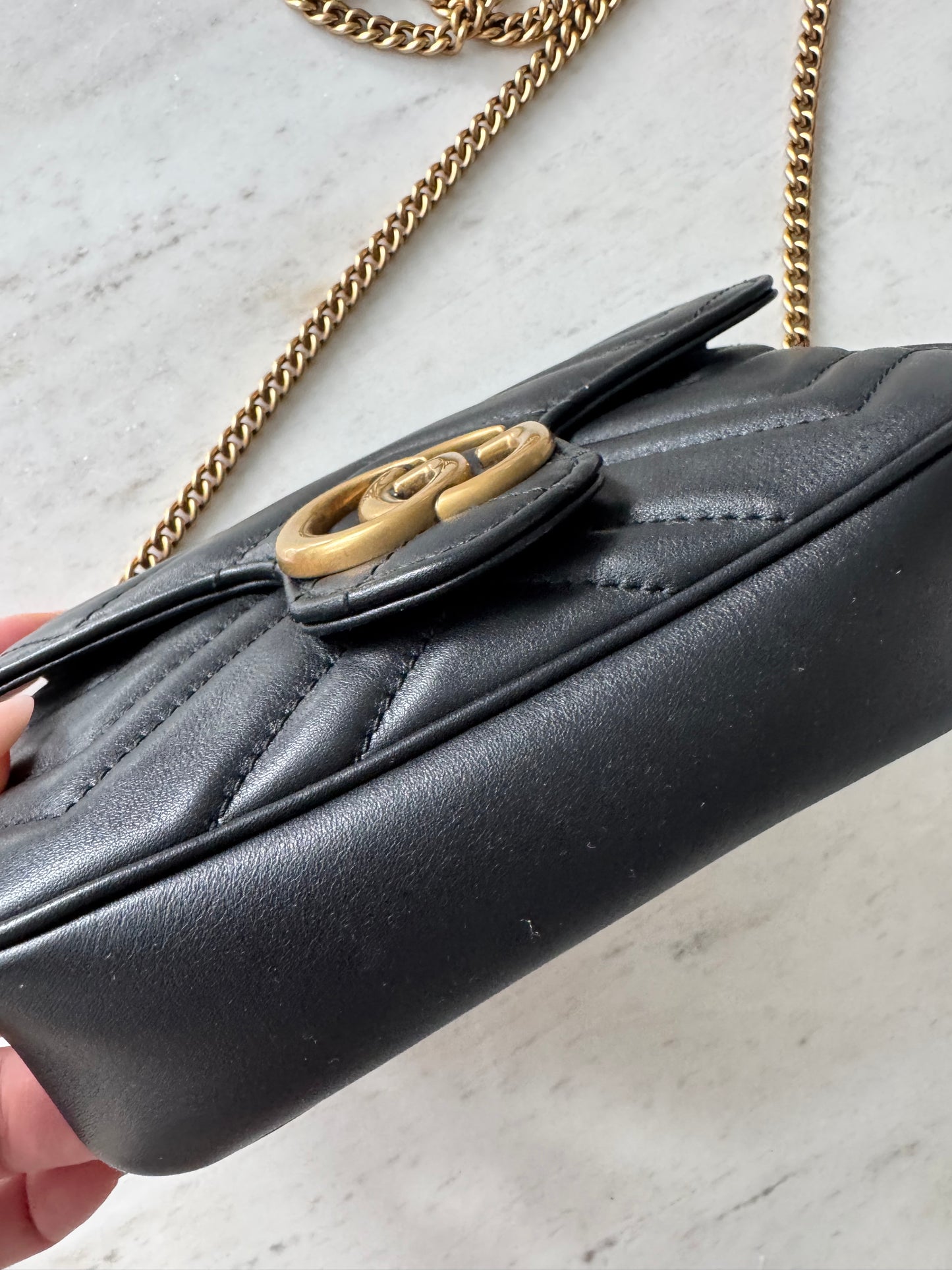 Gucci marmont super mini black