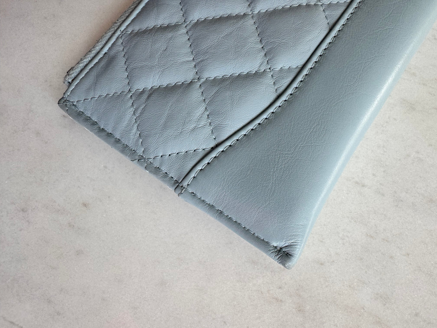 Chanel gabrielle long wallet light blue