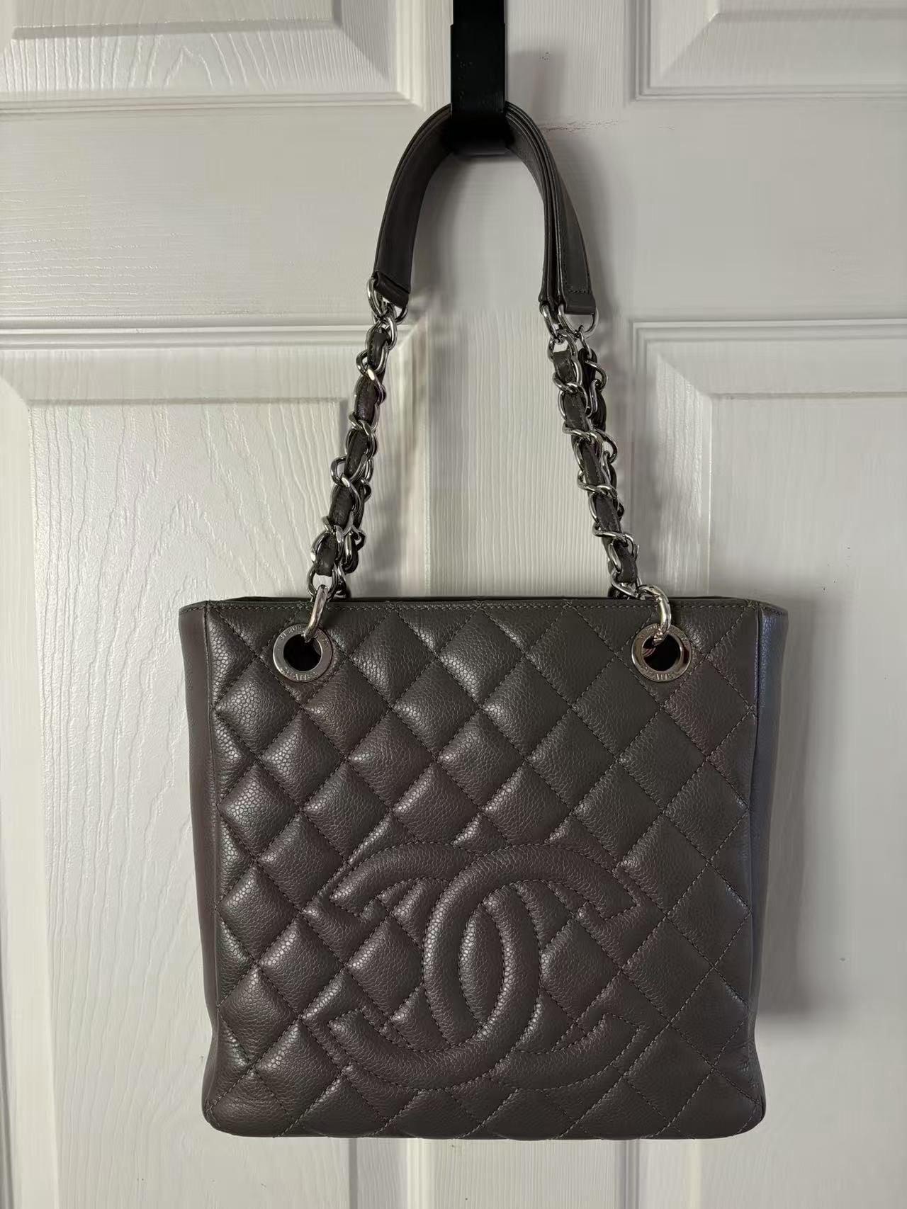 Chanel Grey Caviar PST Tote Bag