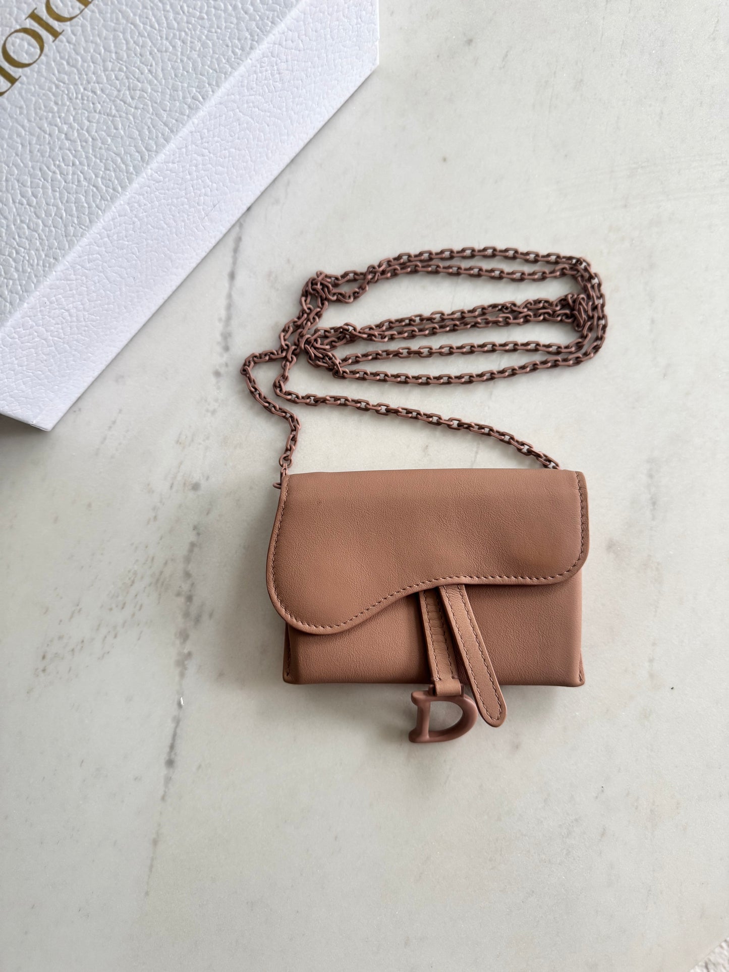Christian Dior Nano Saddle Chain Pouch
