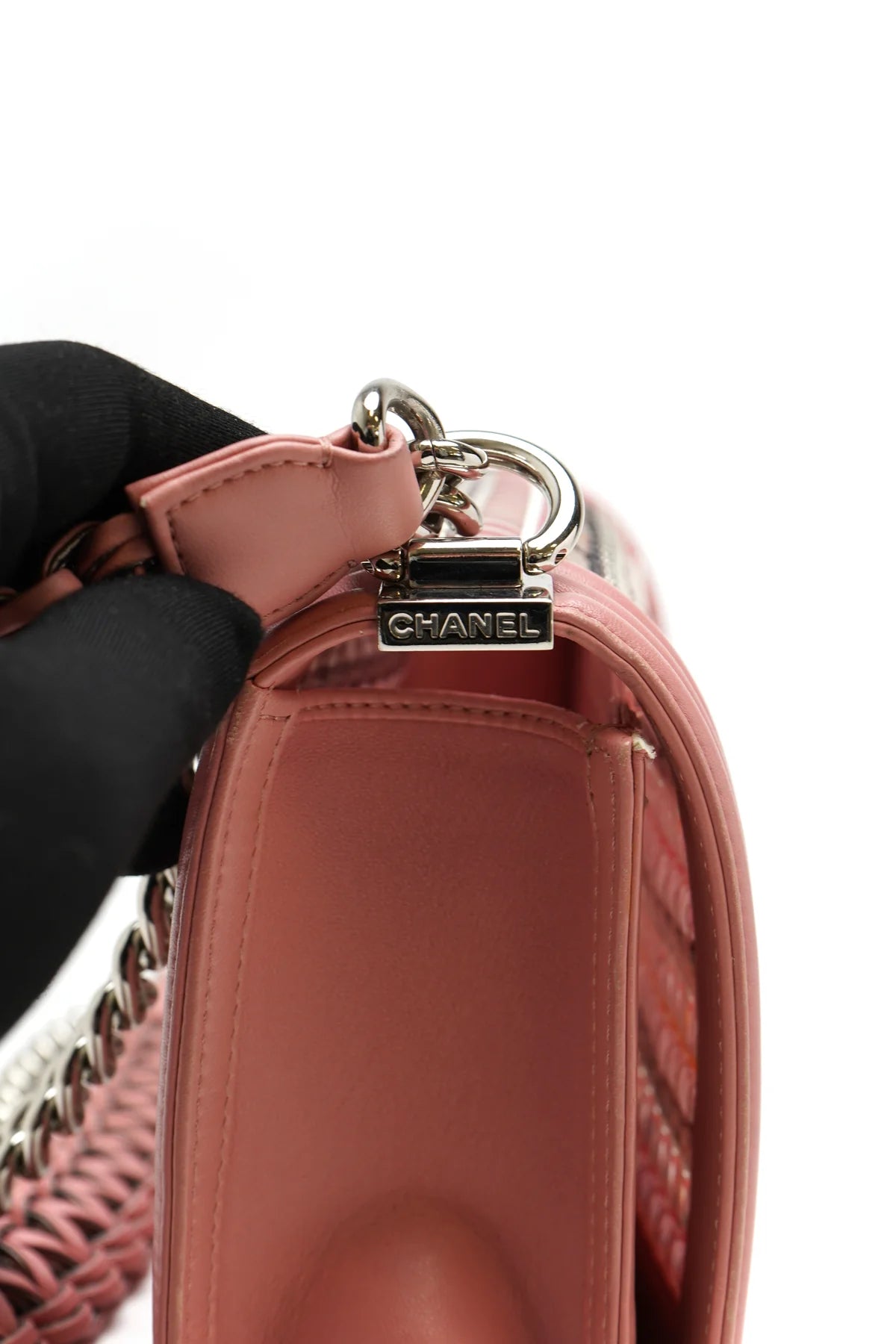 Chanel Boy Flap Bag Woven PVC with Lambskin Old Medium