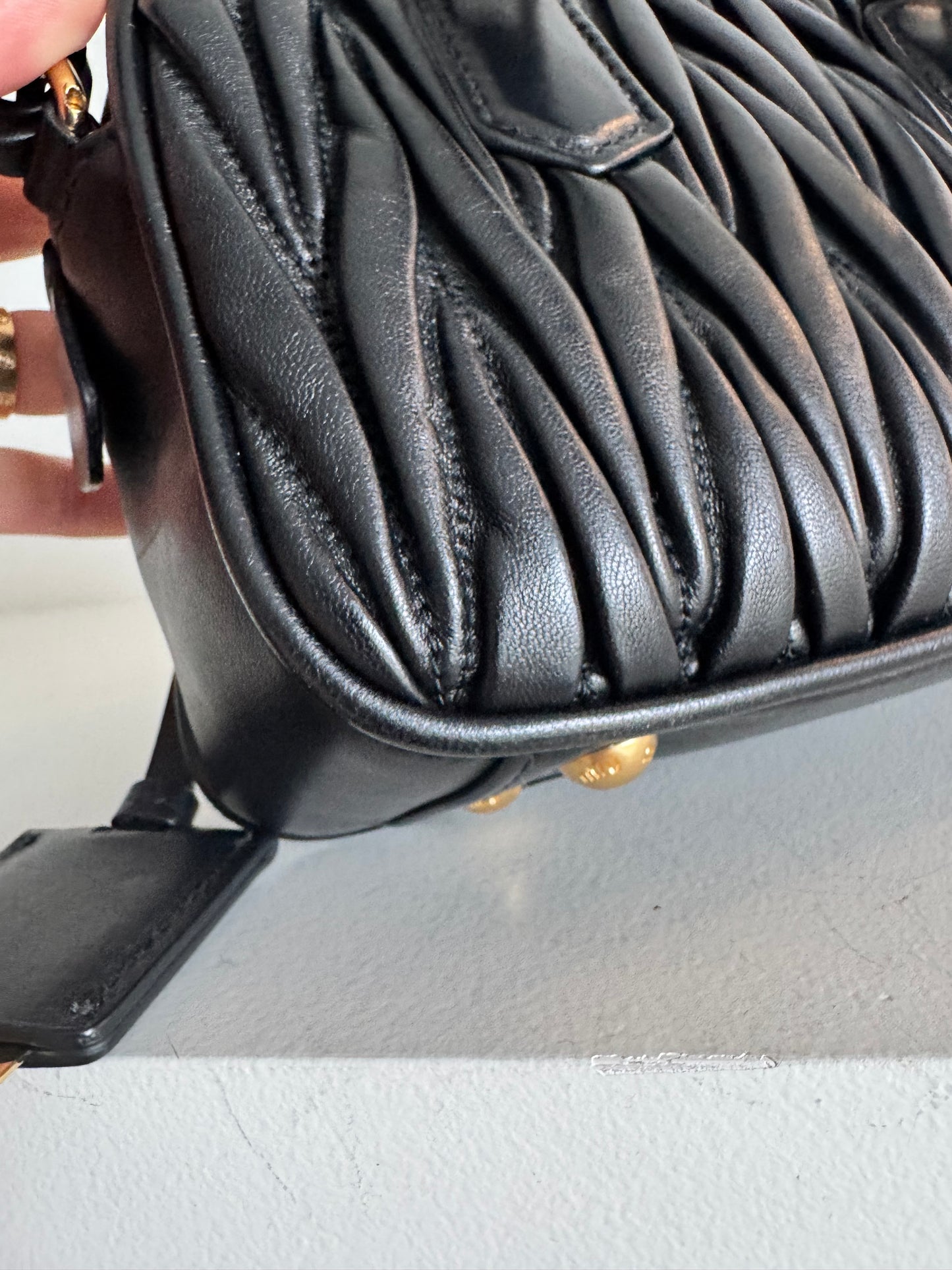Miu Miu Nappa Matelasse Small Arcadie Black