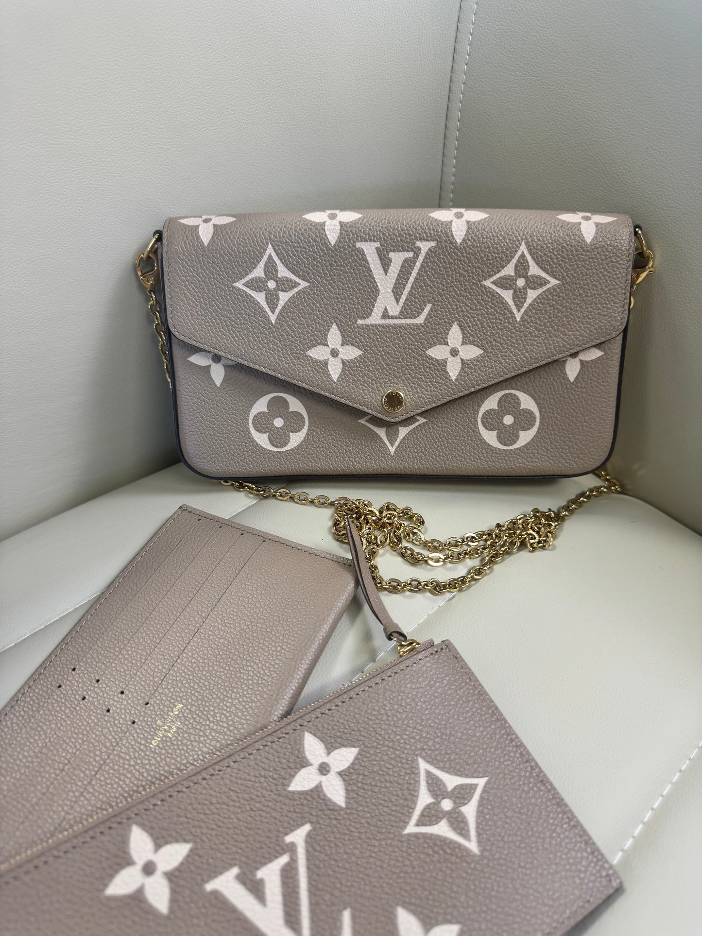 Louis Vuitton Empreinte Monogram Felicie Pochette, Turtle Dove