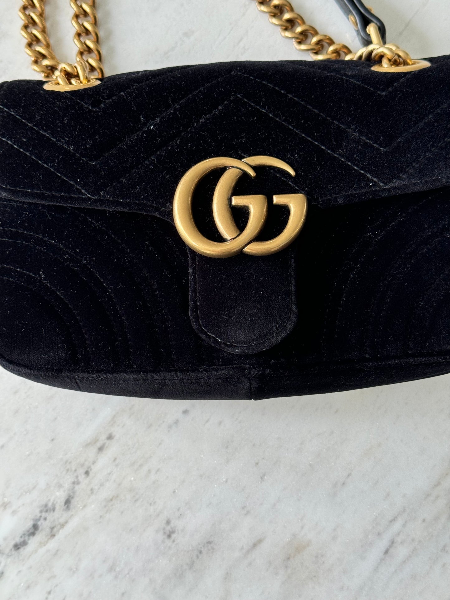Gucci Mini Marmont Velvet Black