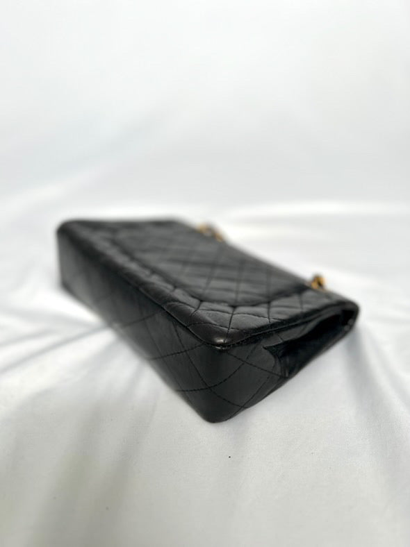Chanel small vintage black quilted 24k gold plated hardware.