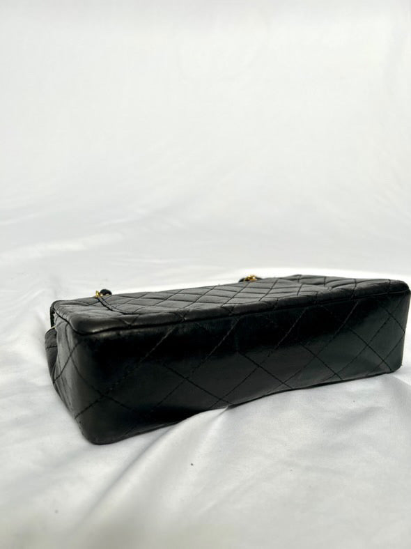 Chanel small vintage black quilted 24k gold plated hardware.