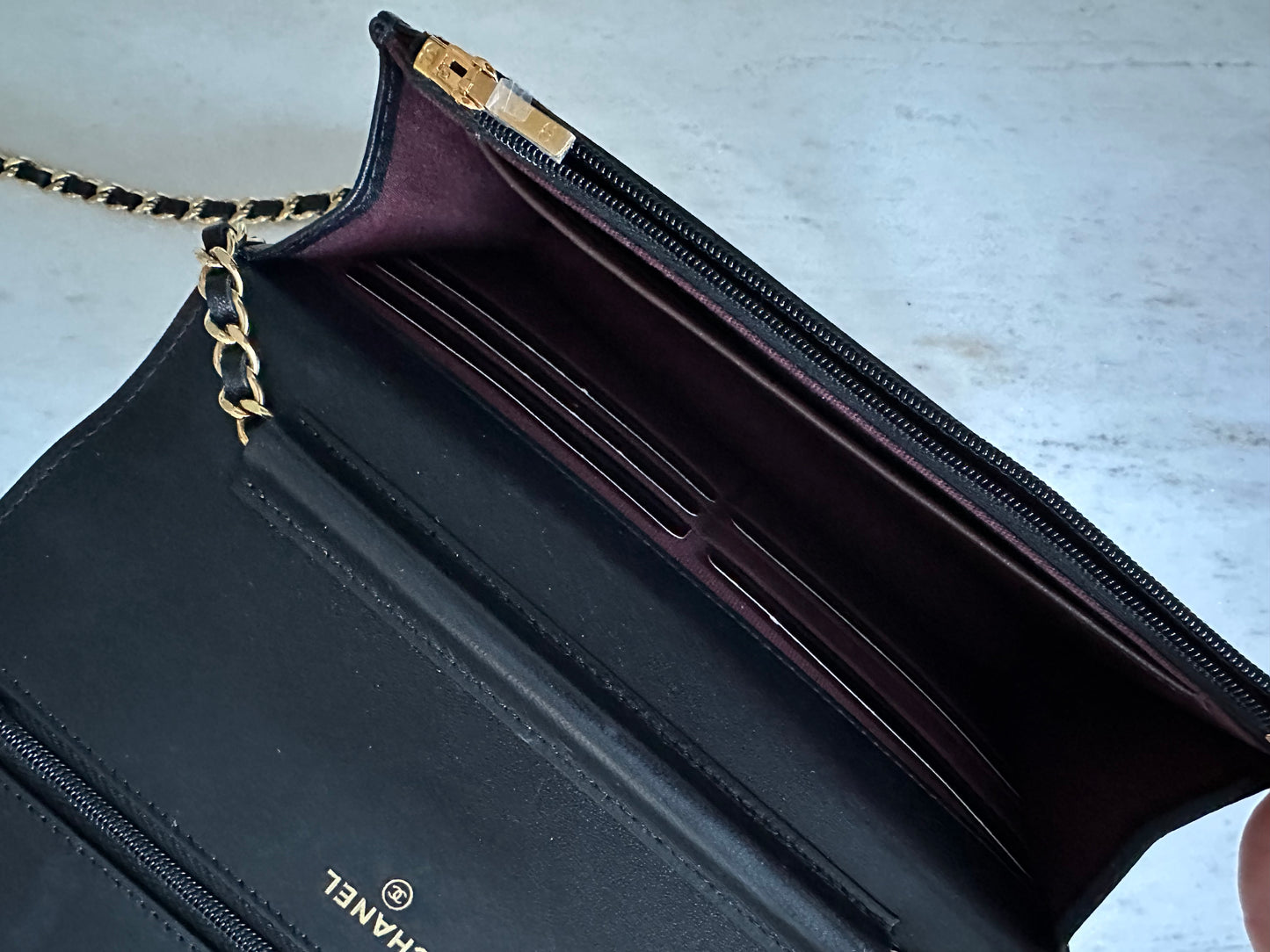Chanel lambskin woc with ghw