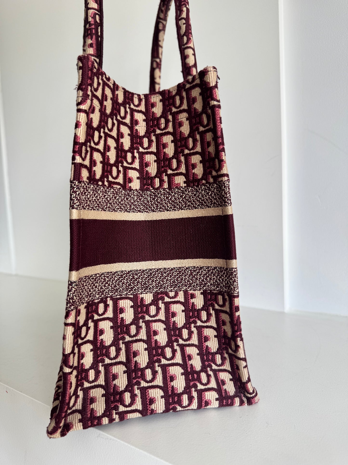 Christian Dior Burgundy Book Tote Medium