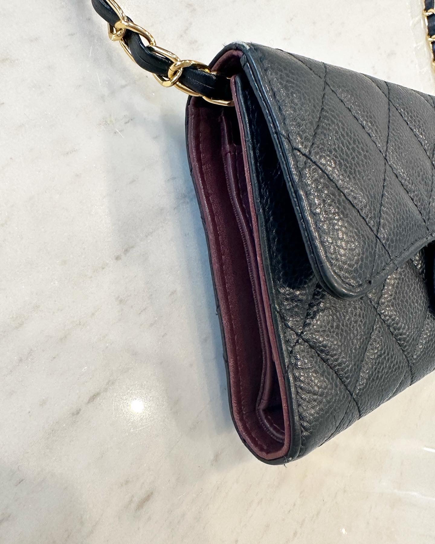 Chanel long wallet with generic chain