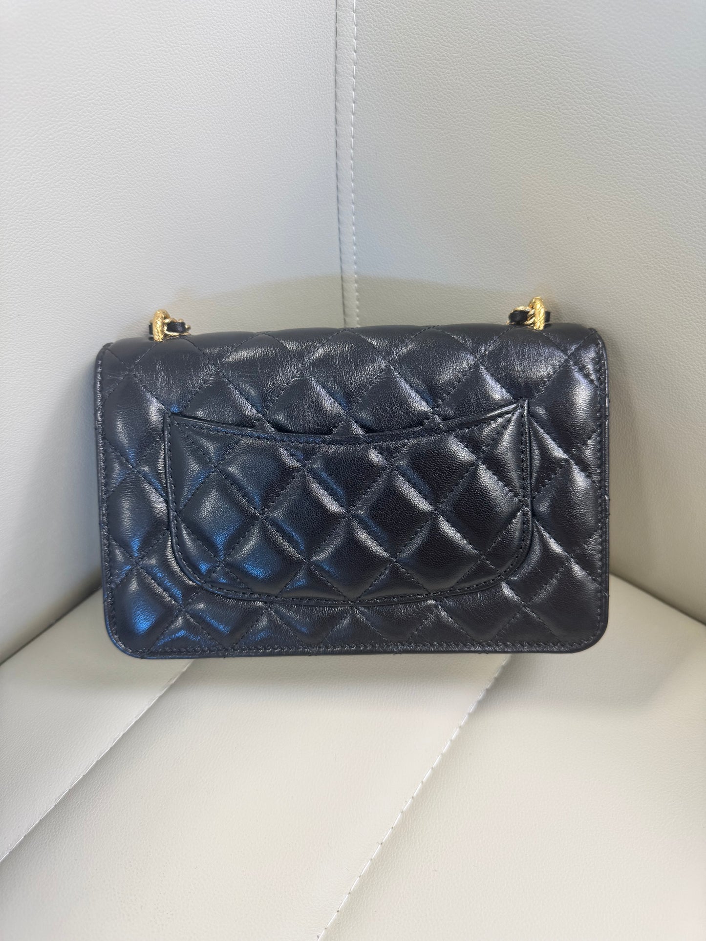 Chanel Lambskin Quilted CC Wallet On Chain WOC