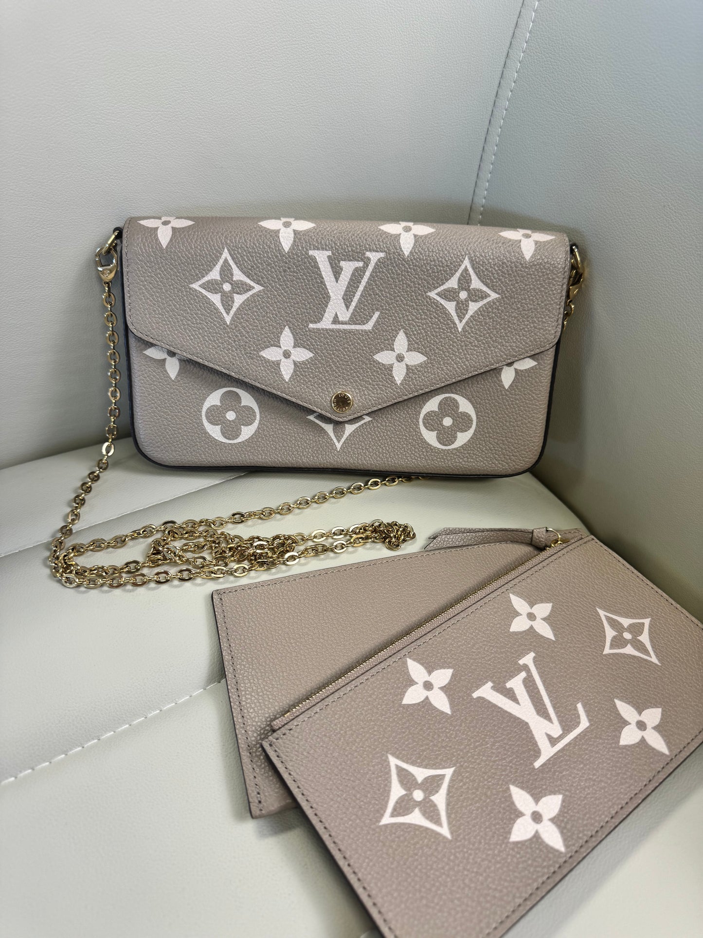 Louis Vuitton Empreinte Monogram Felicie Pochette, Turtle Dove