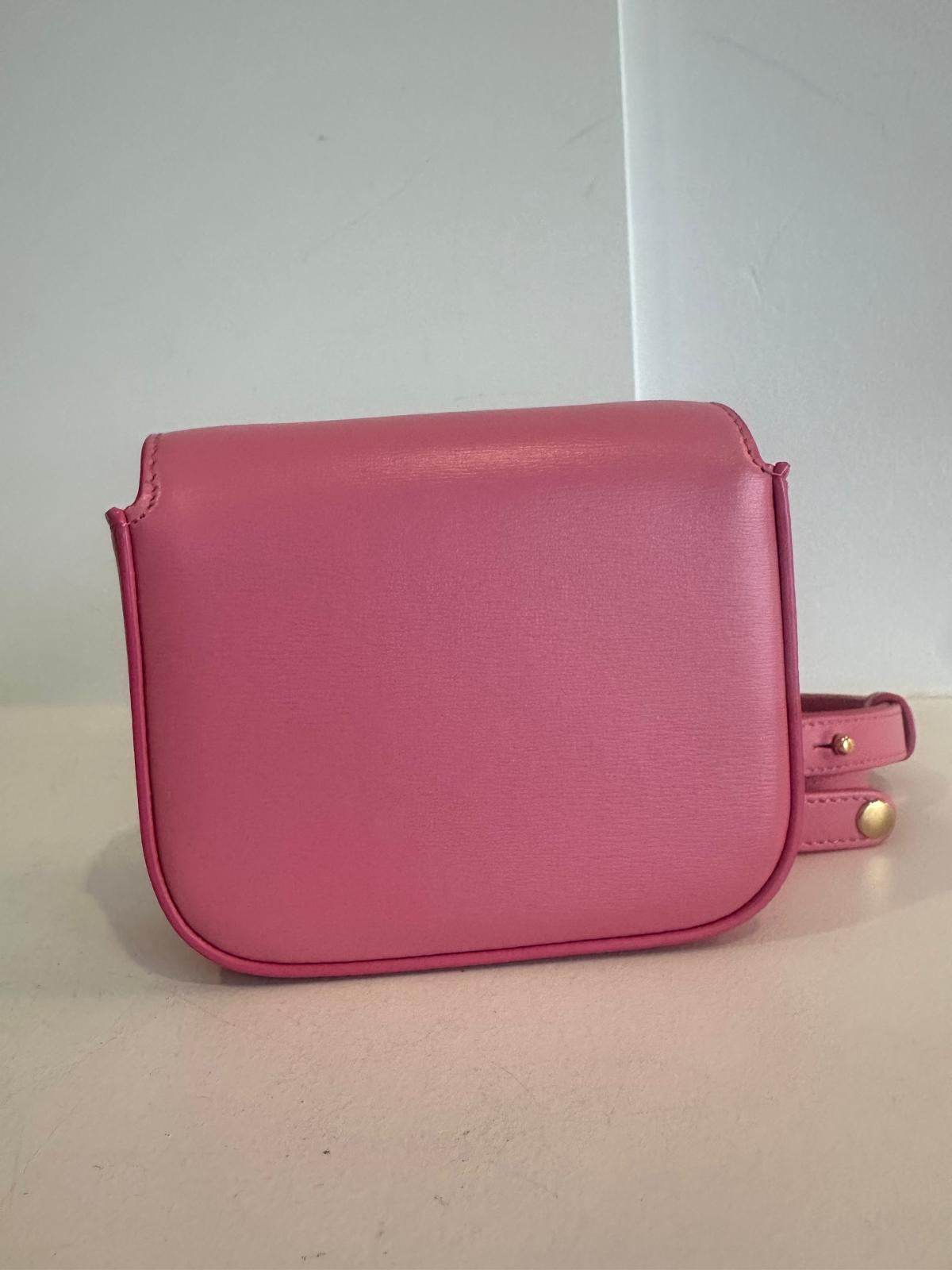 Celine Mini Claude In Shiny Calfskin, pink