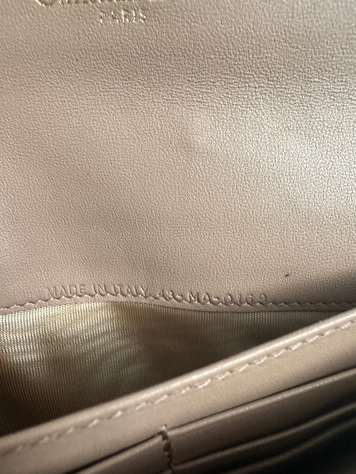 Christian Dior Saddle pouch on chain. Dusty pink