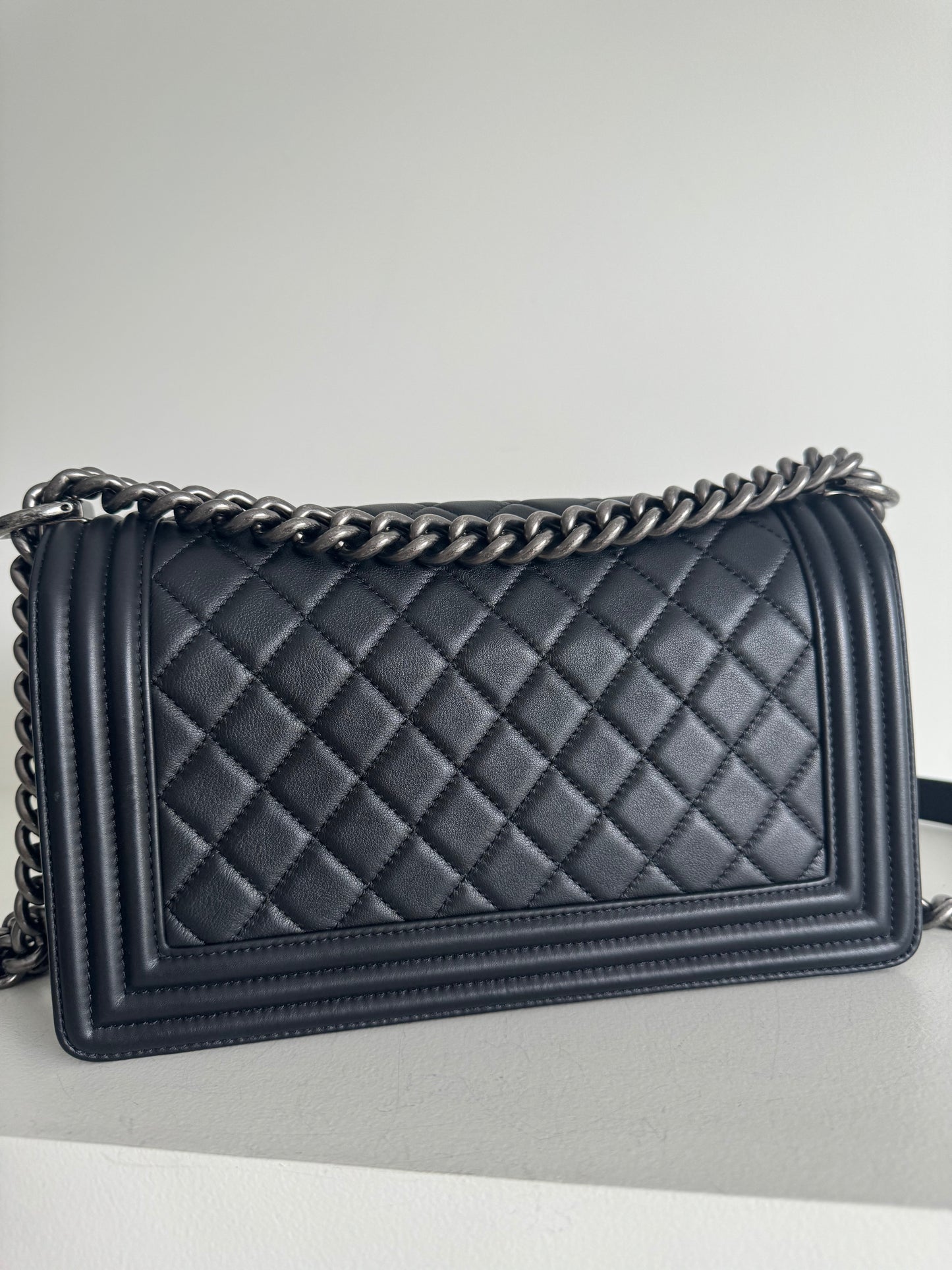 Chanel quilted old medium boy bag