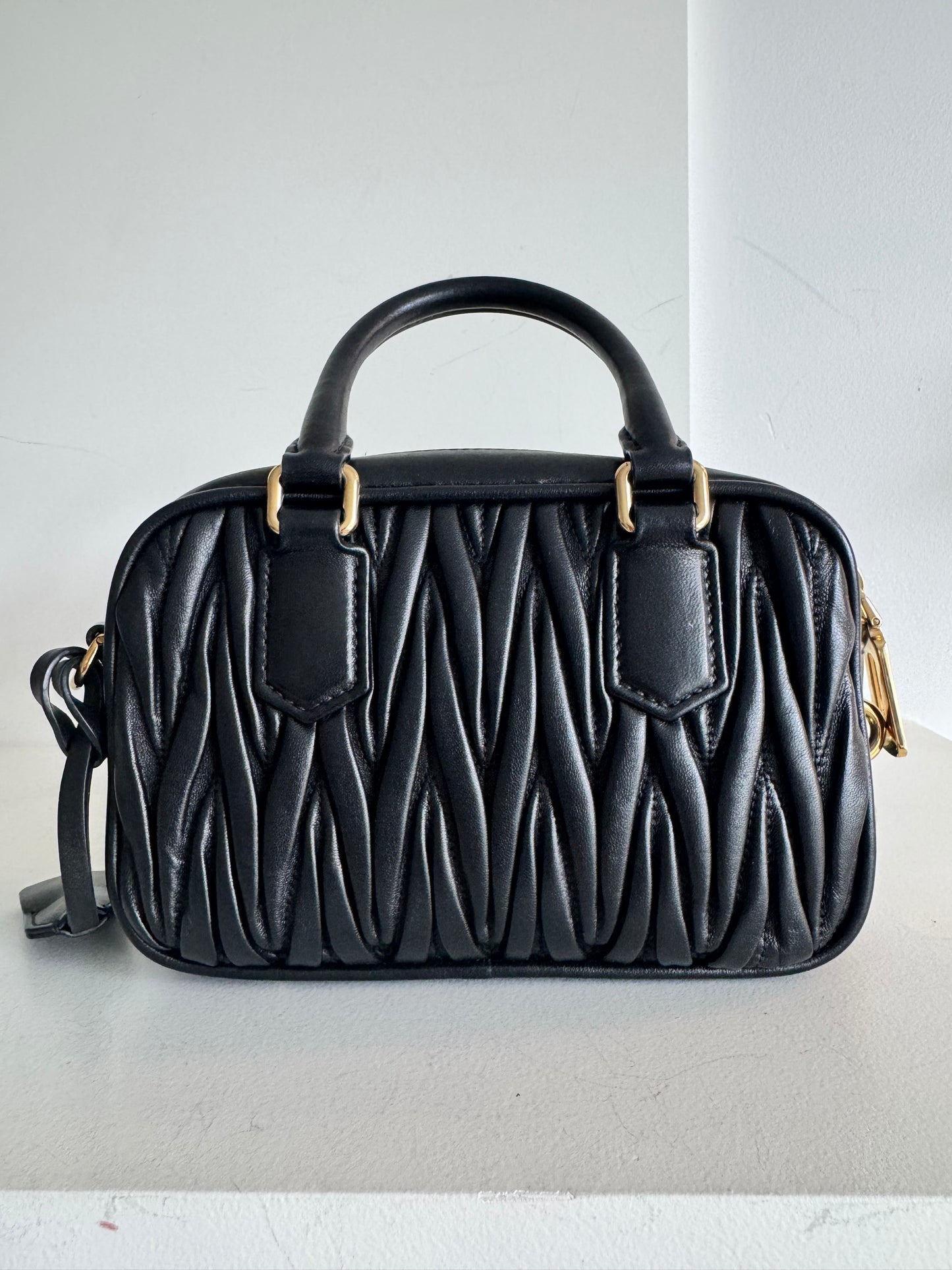 Miu Miu Nappa Matelasse Small Arcadie Black