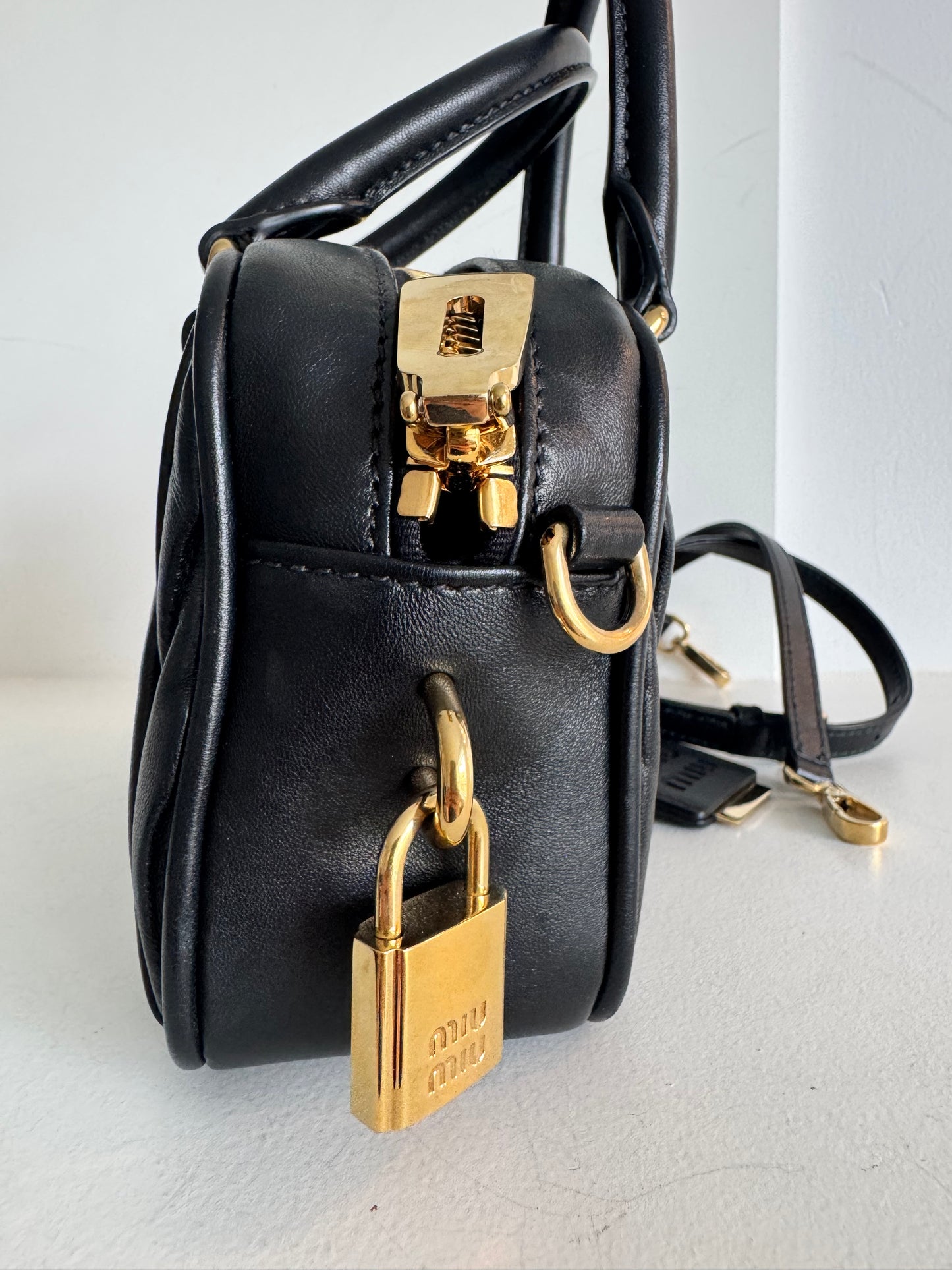 Miu Miu Nappa Matelasse Small Arcadie Black