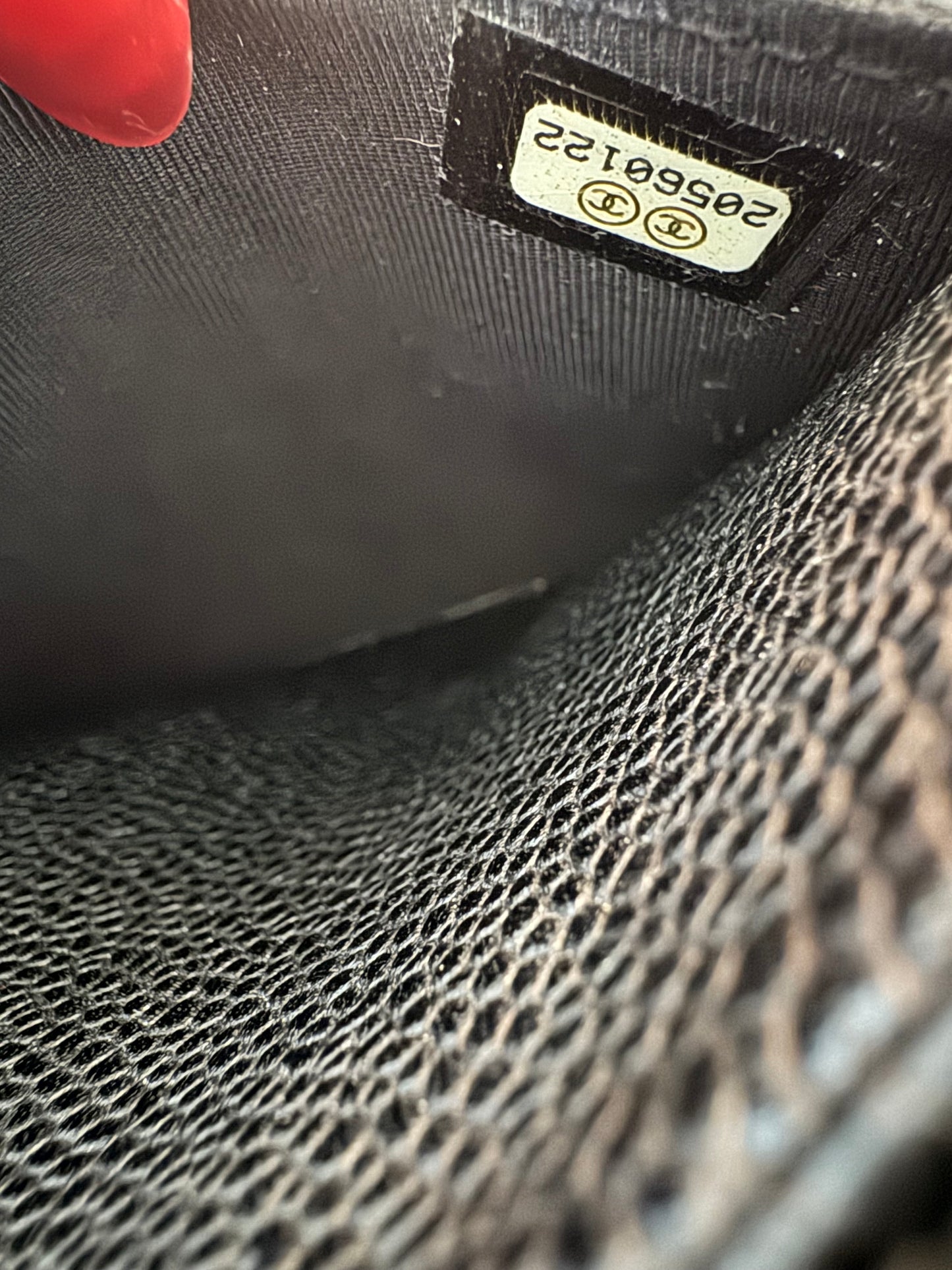 Chanel caviar wallet on chain black gold hardware