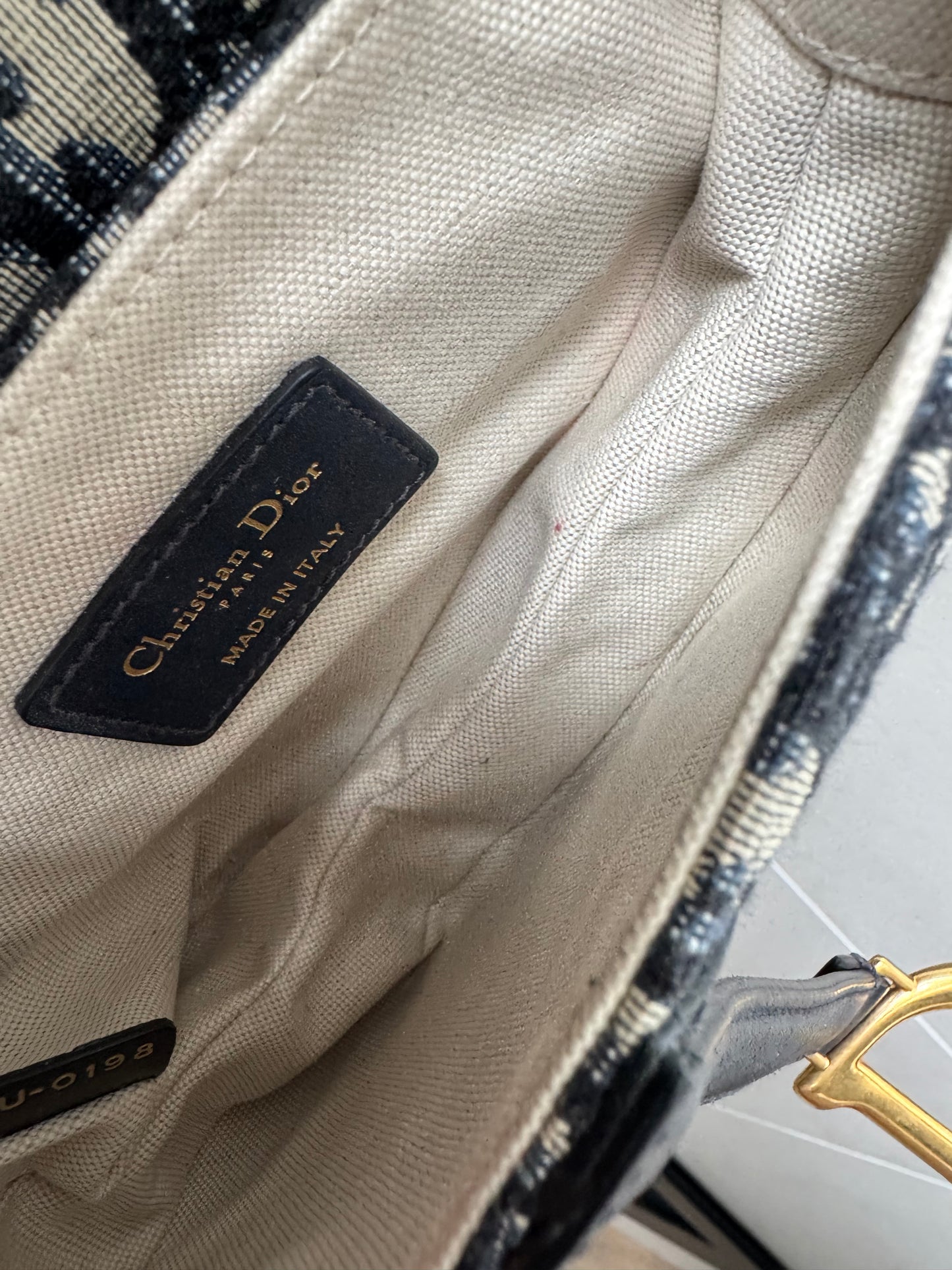 Christian Dior Mini Saddle Oblique Jacquard Bag with strap