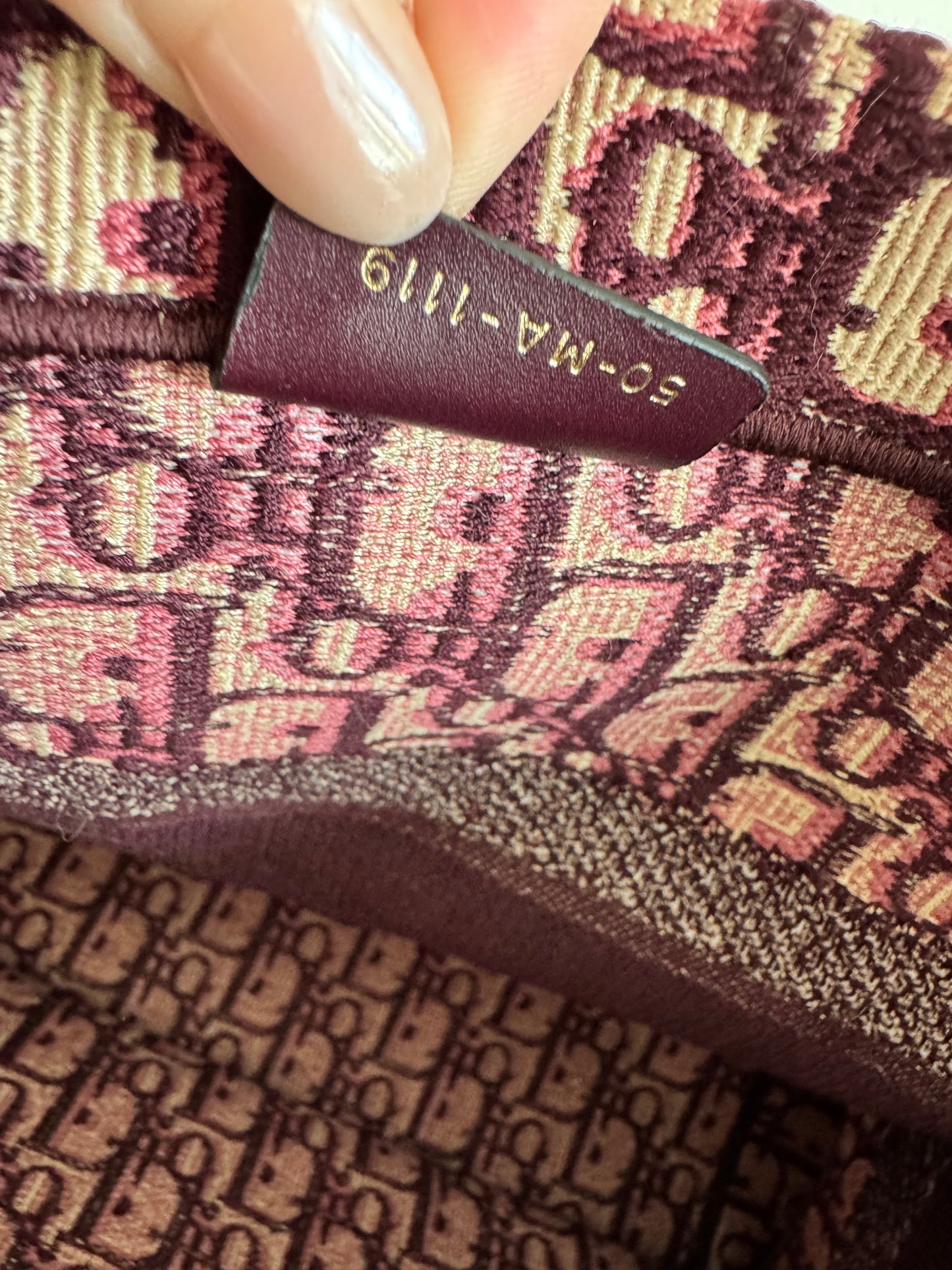 Christian Dior Burgundy Book Tote Medium