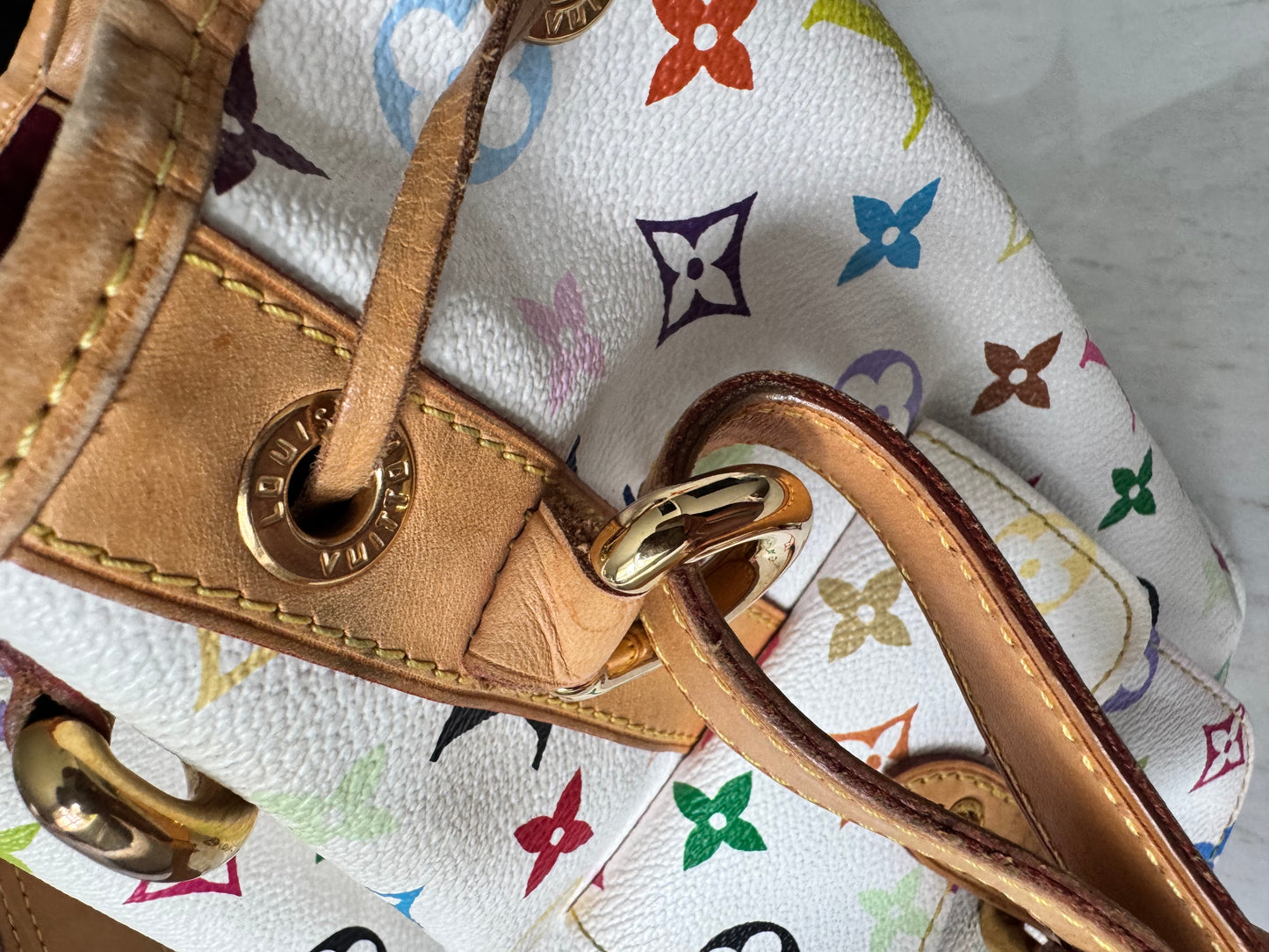 Louis Vuitton x Takashi Murakami White Monogram Multicolore Petit Noé