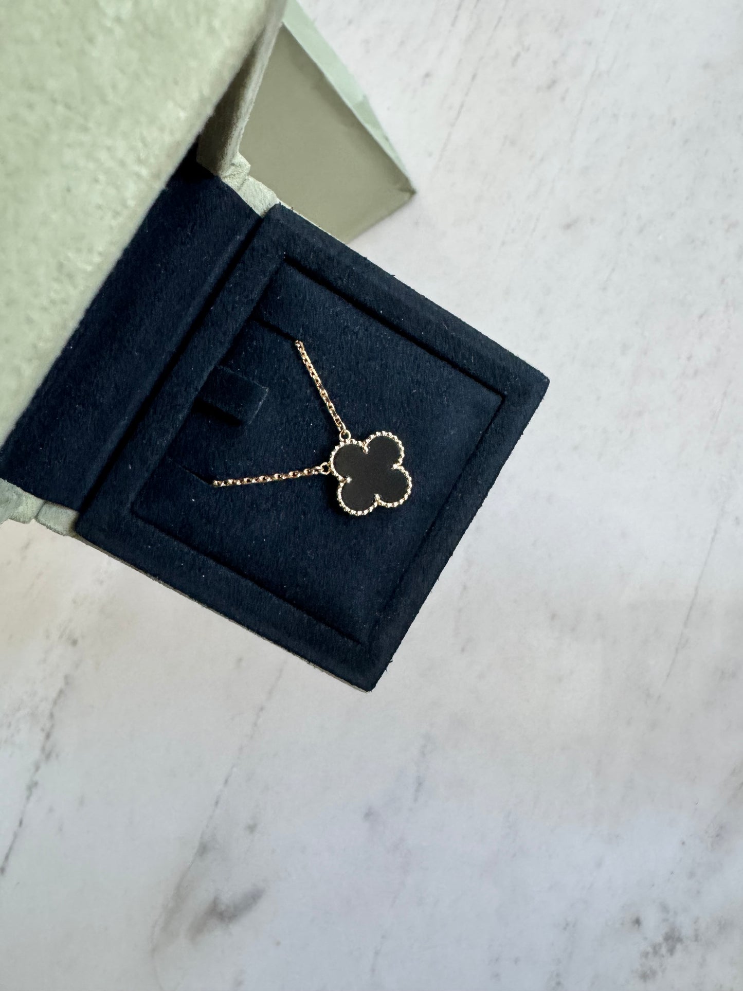 Van Cleef And Arpels Alhambra Vintage Necklace, 18k Gold & Black Onyx