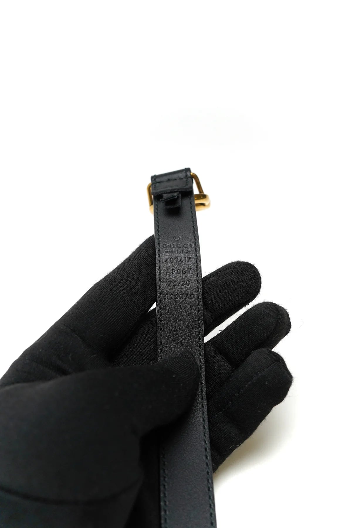 Gucci Calfskin Double G 20mm Belt 75 30 Black