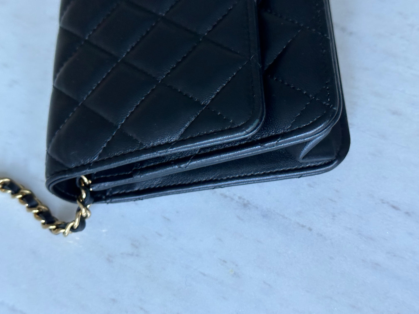 Chanel lambskin woc with ghw