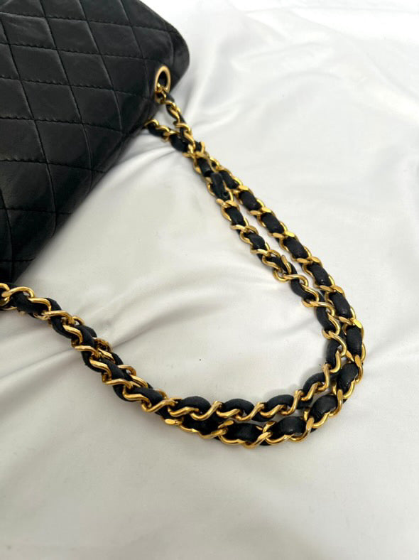 Chanel small vintage black quilted 24k gold plated hardware.