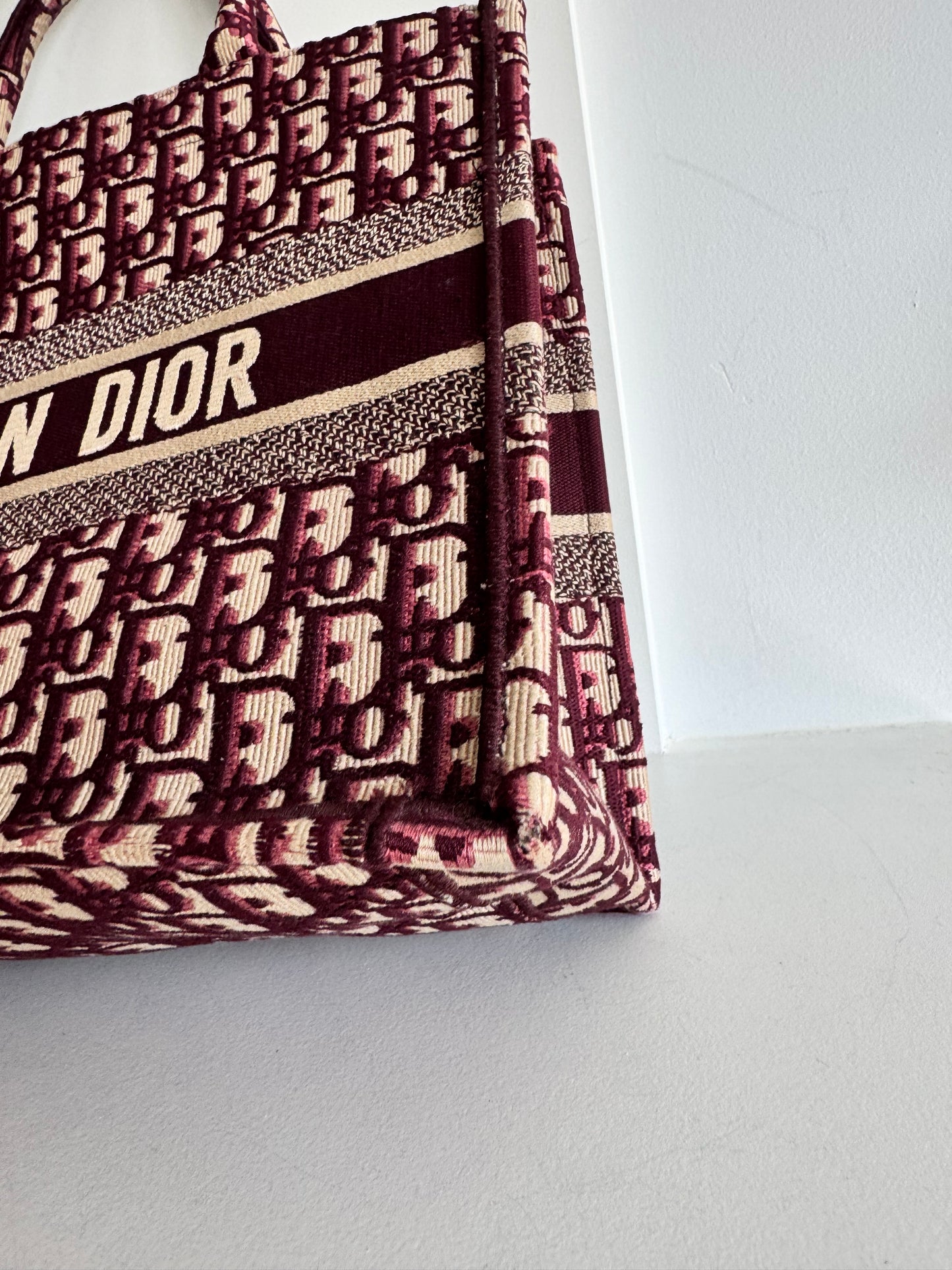 Christian Dior Burgundy Book Tote Medium