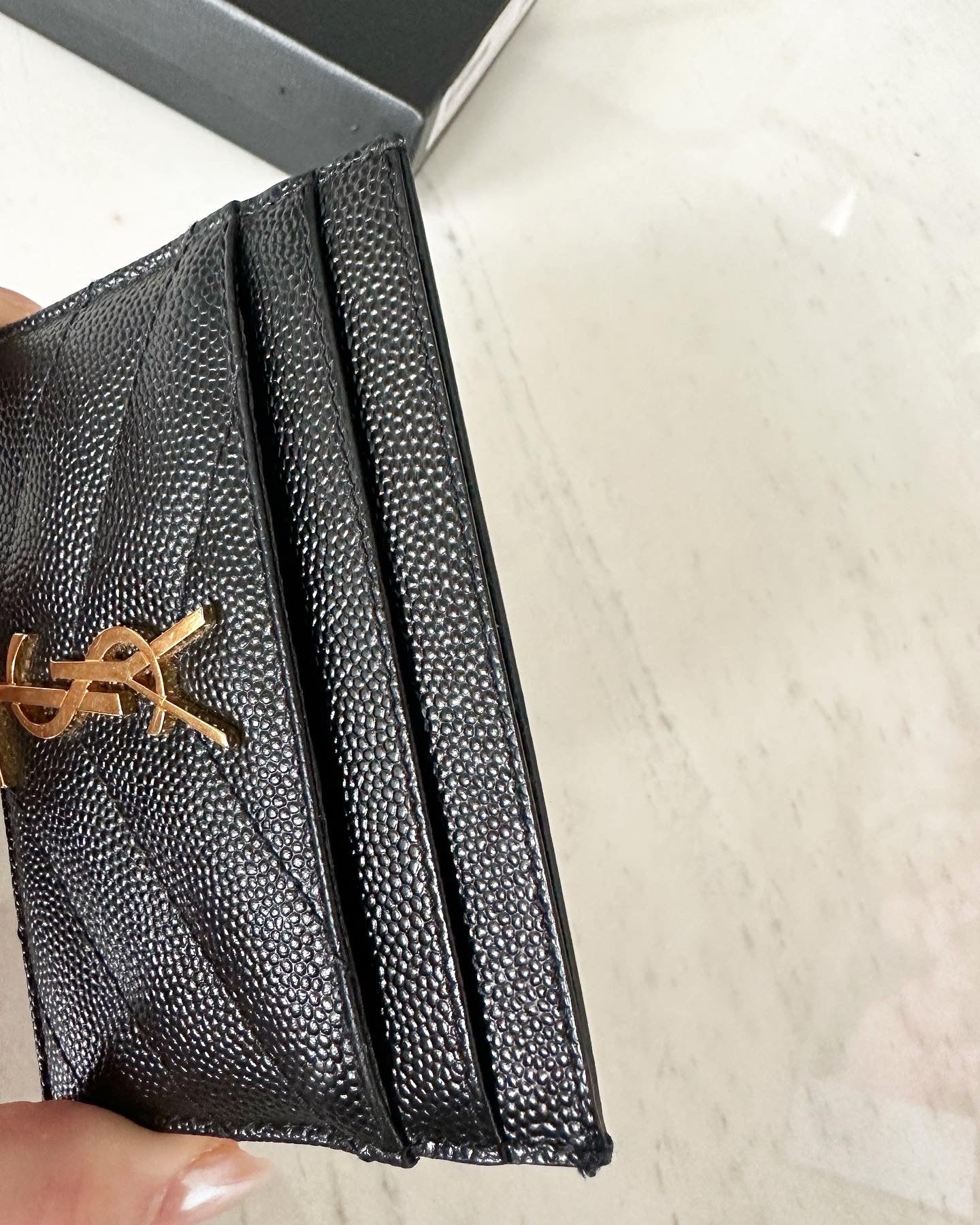 Saint Laurent Cassandre Quilted Cardholder