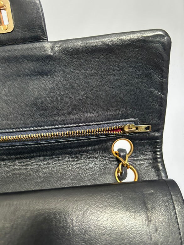 Chanel small vintage black quilted 24k gold plated hardware.