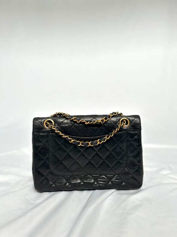Chanel small vintage black quilted 24k gold plated hardware.